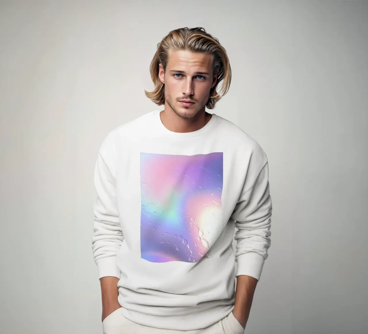 Rappresentazione astratta di riflessi di luce e gocce d'acqua felpa da DesignDoodle