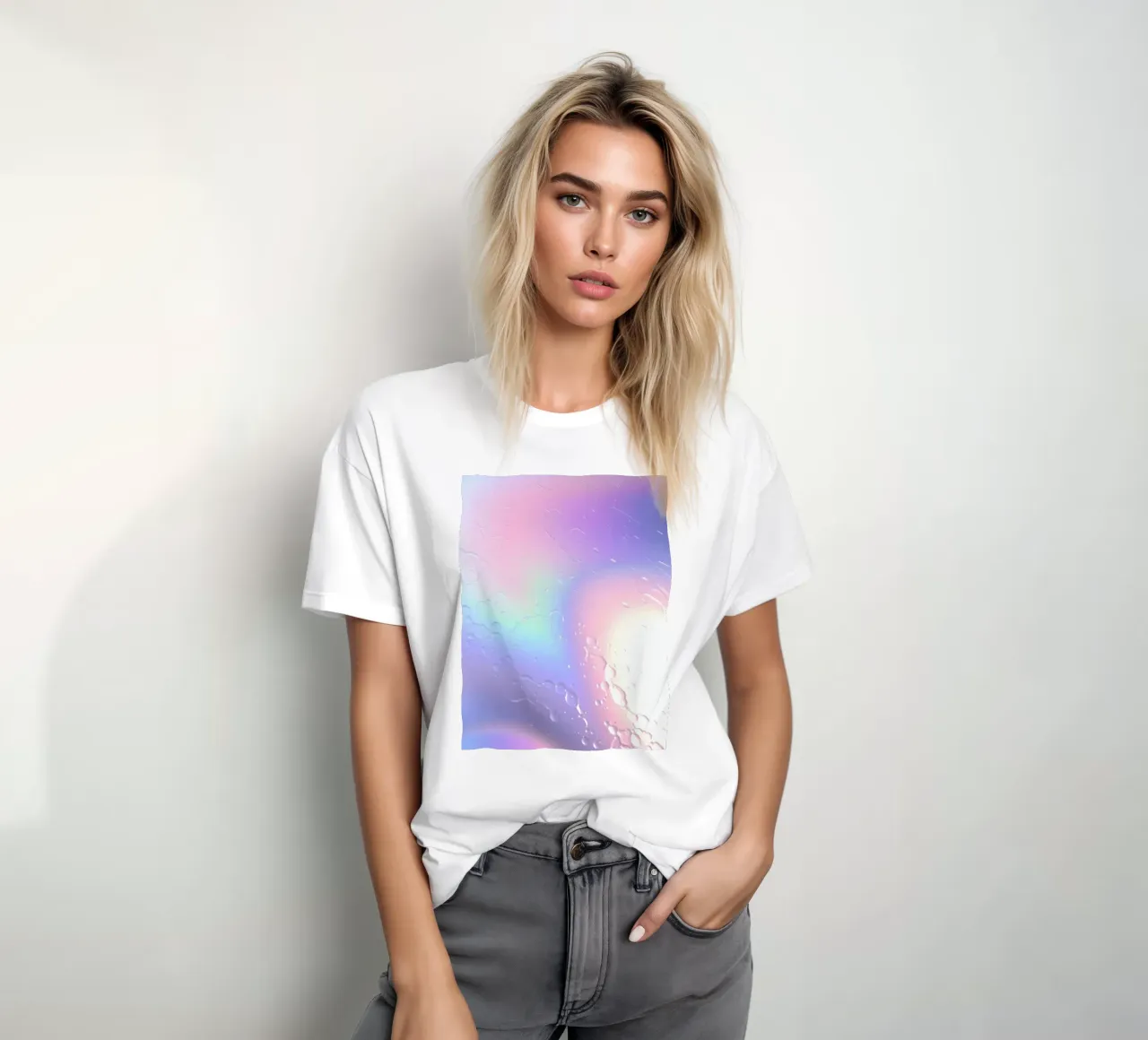 Rappresentazione astratta di riflessi di luce e gocce d'acqua t-shirt da DesignDoodle