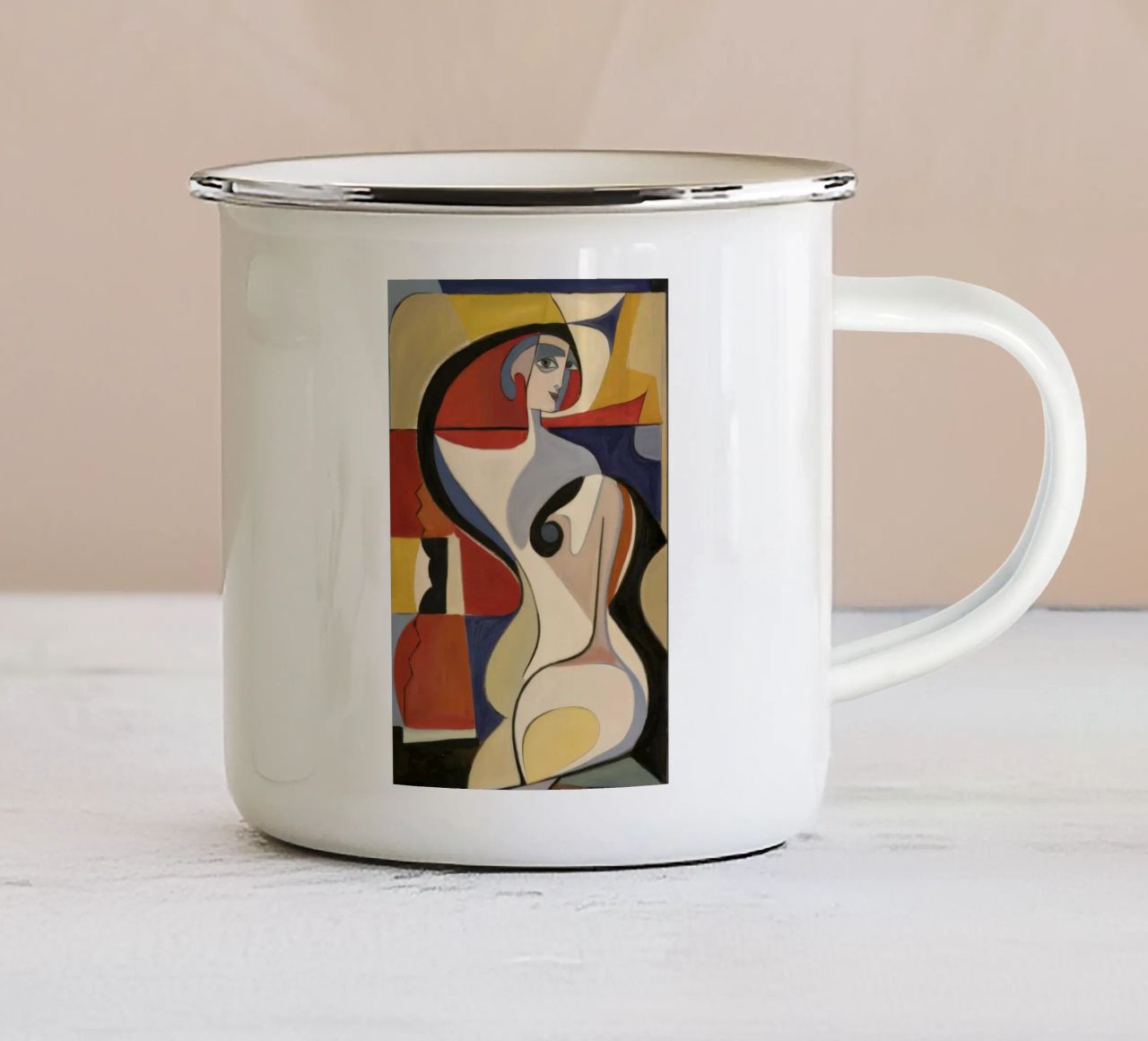 Forma elegante tazza in smalto da Crimson Whisper