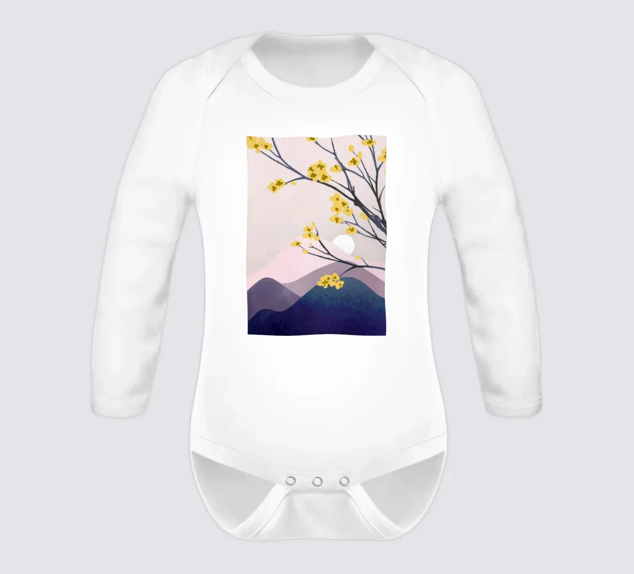 Midnight Bloom 1 Langarm Babybody von Flow Line