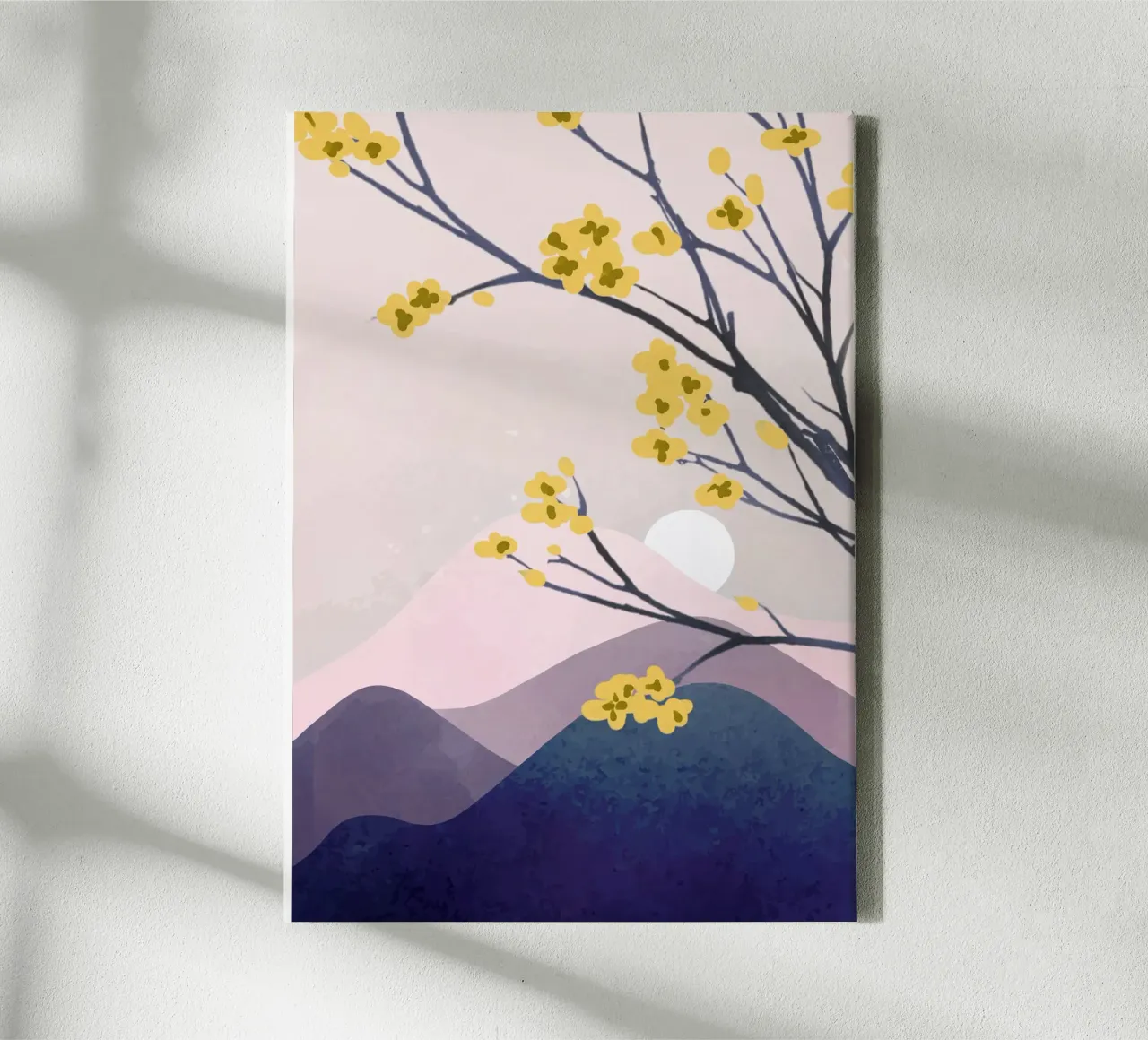 Midnight Bloom 1 canvas met Baklijst van Flow Line