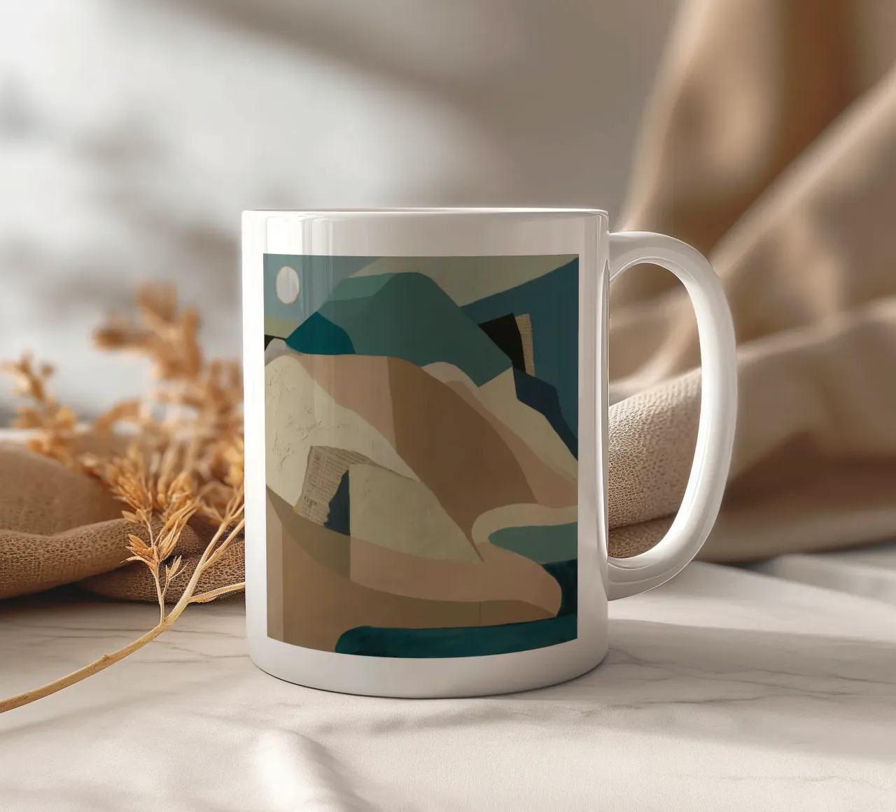 Paesaggio sereno tazza in ceramica da Crimson Whisper