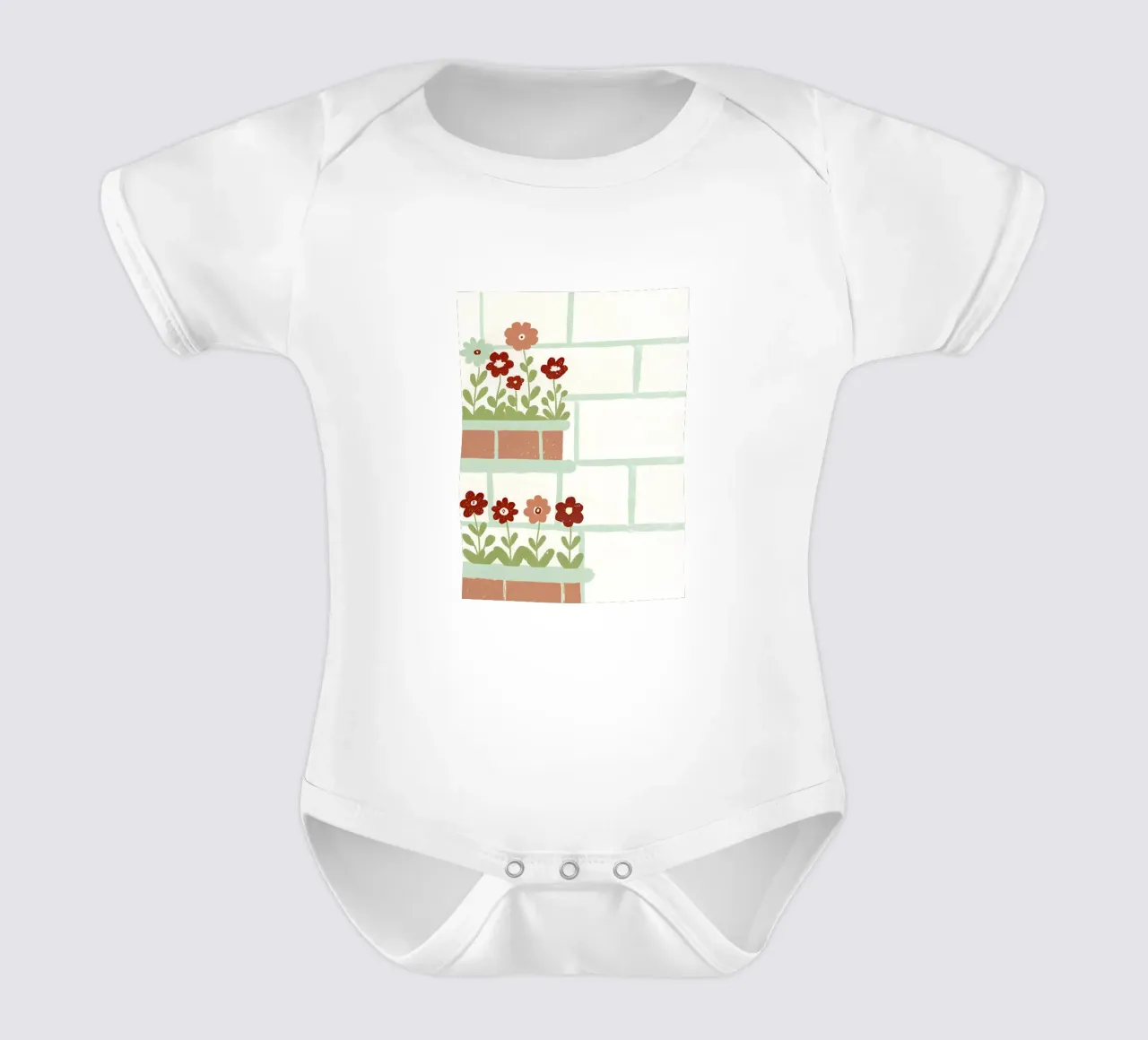Fiori in vaso body neonato maniche corte da PERSONAL TOUCH