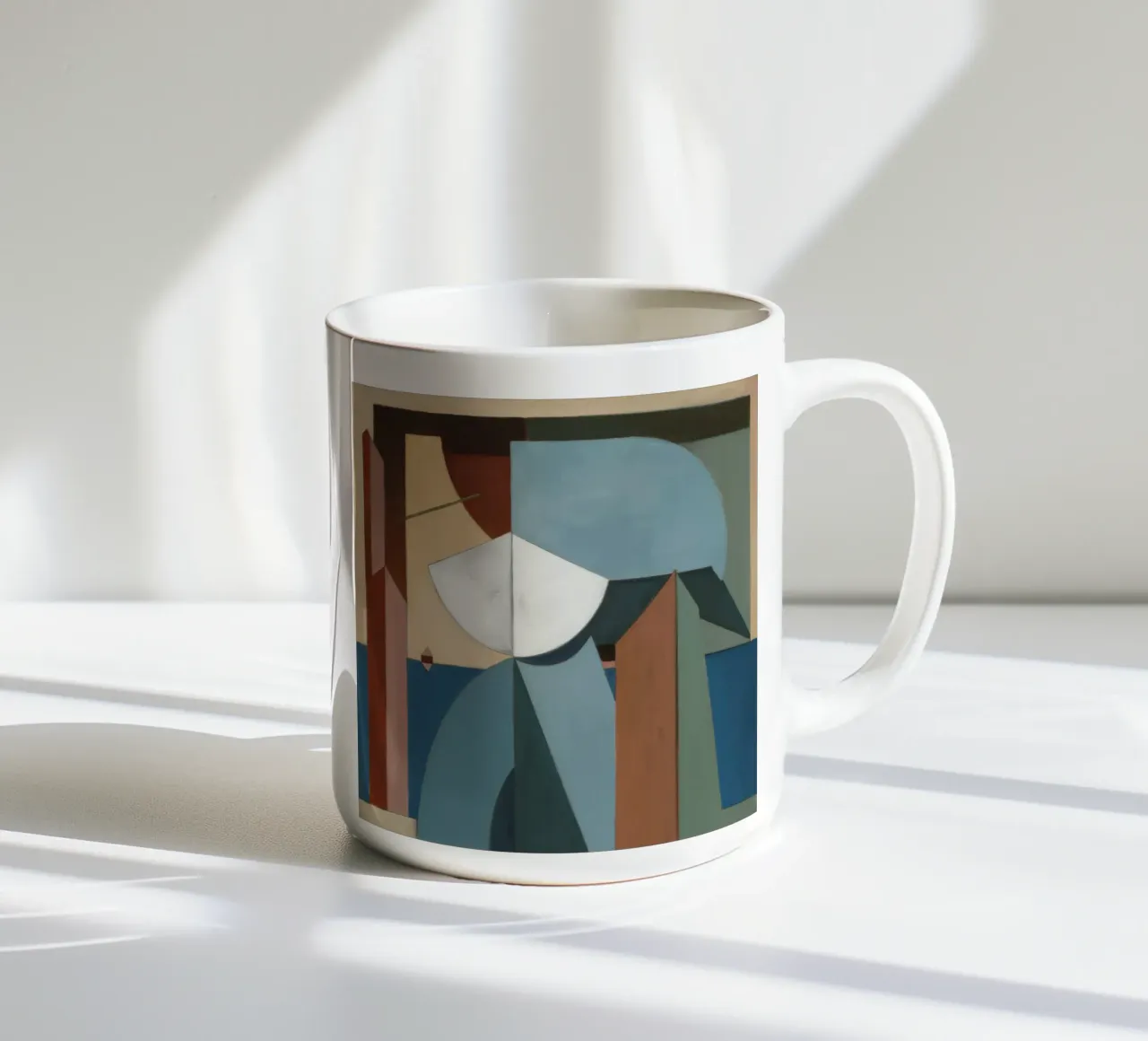 Geometric Harmony ceramic mug by Crimson Whisper