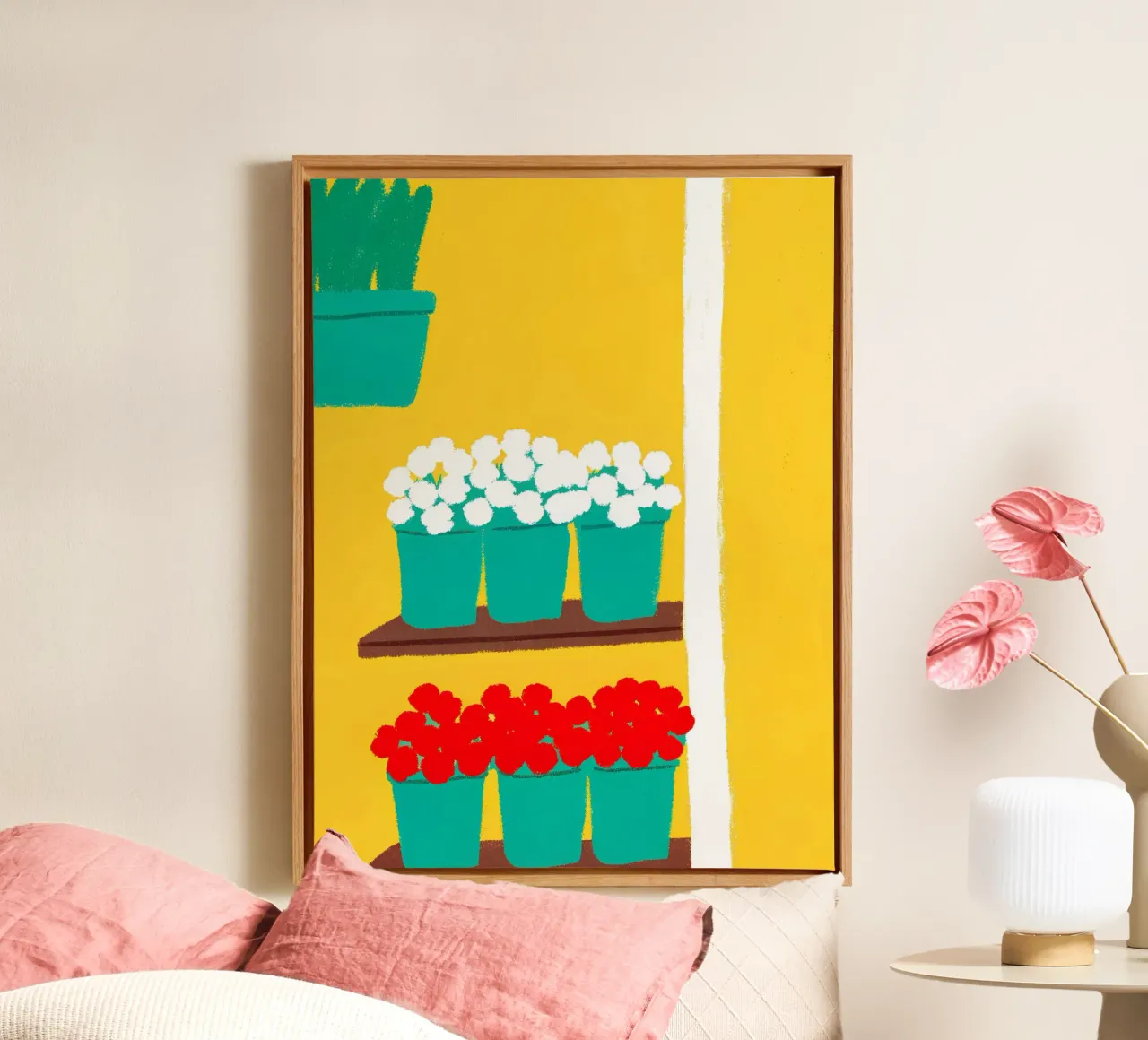Fiori in vaso tela con Cornice a cassetta da PERSONAL TOUCH