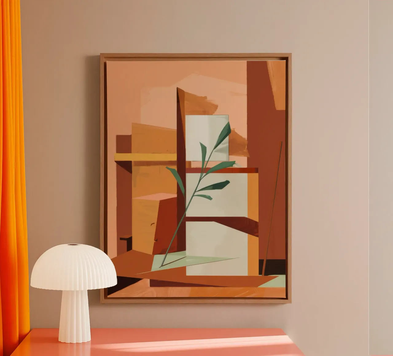 Abstracte groei canvas met Baklijst van Crimson Whisper