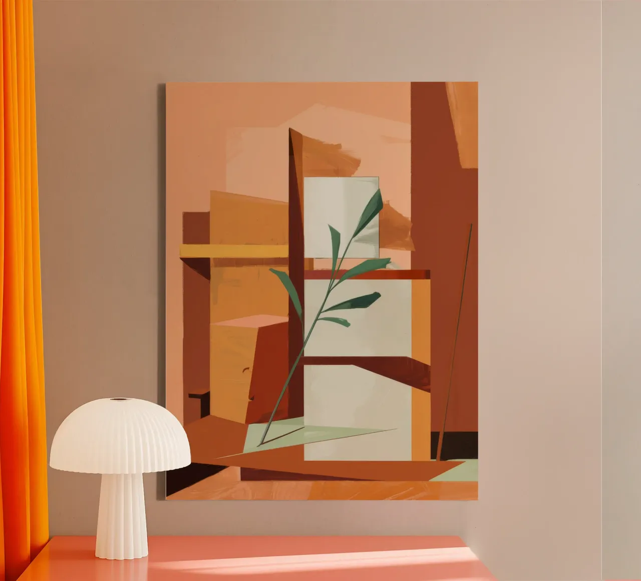 Abstracte groei canvas met Baklijst van Crimson Whisper