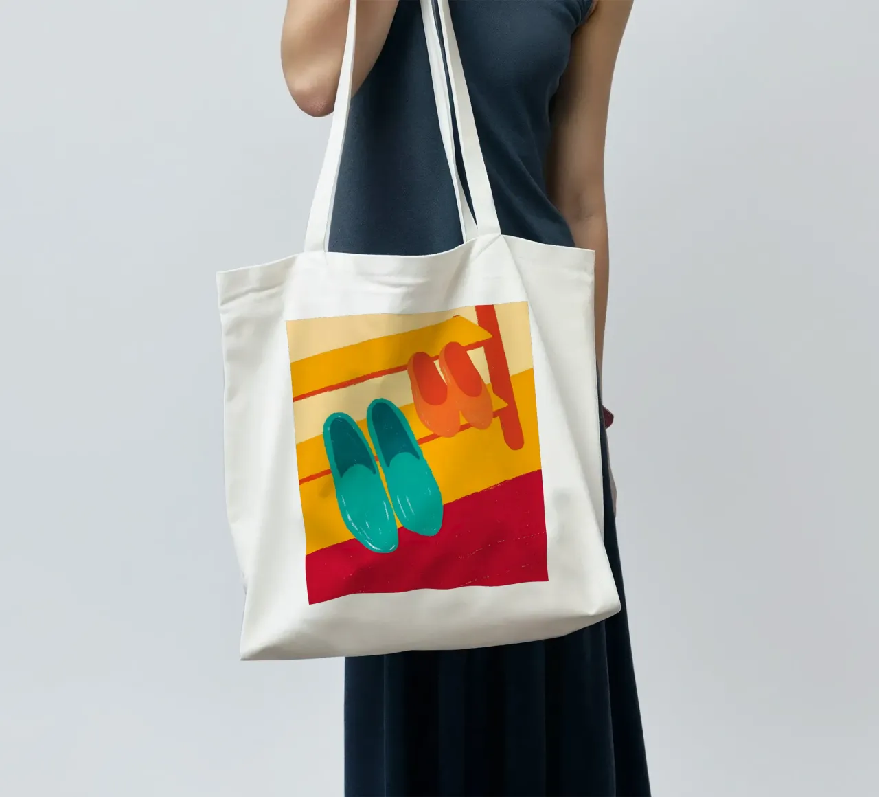 Due scarpe borsa in juta da PERSONAL TOUCH
