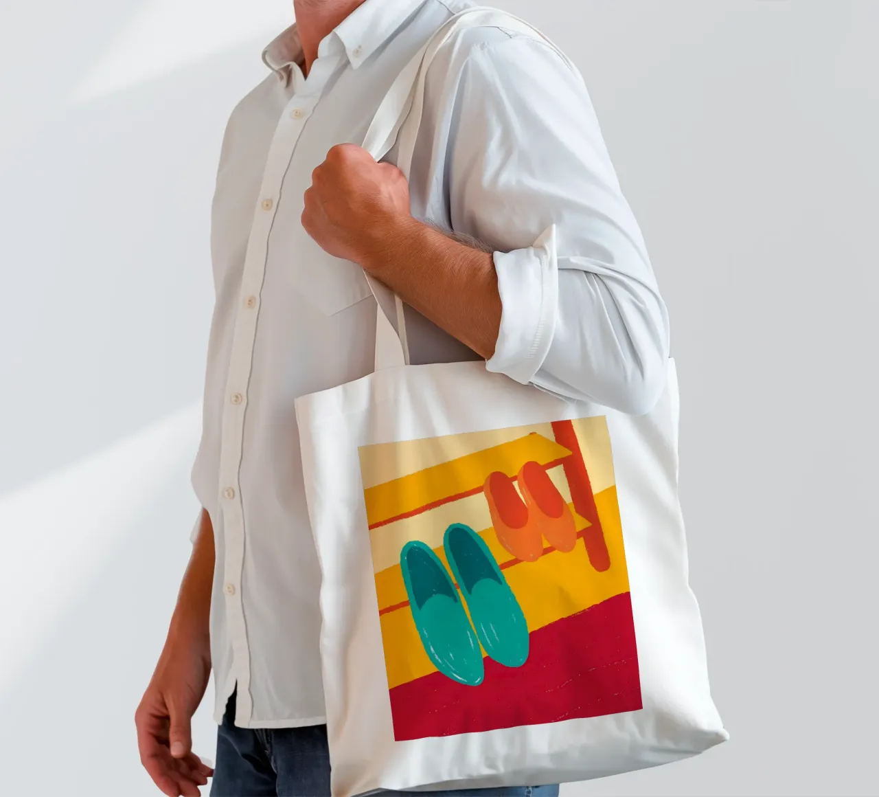 Due scarpe borsa in juta da PERSONAL TOUCH