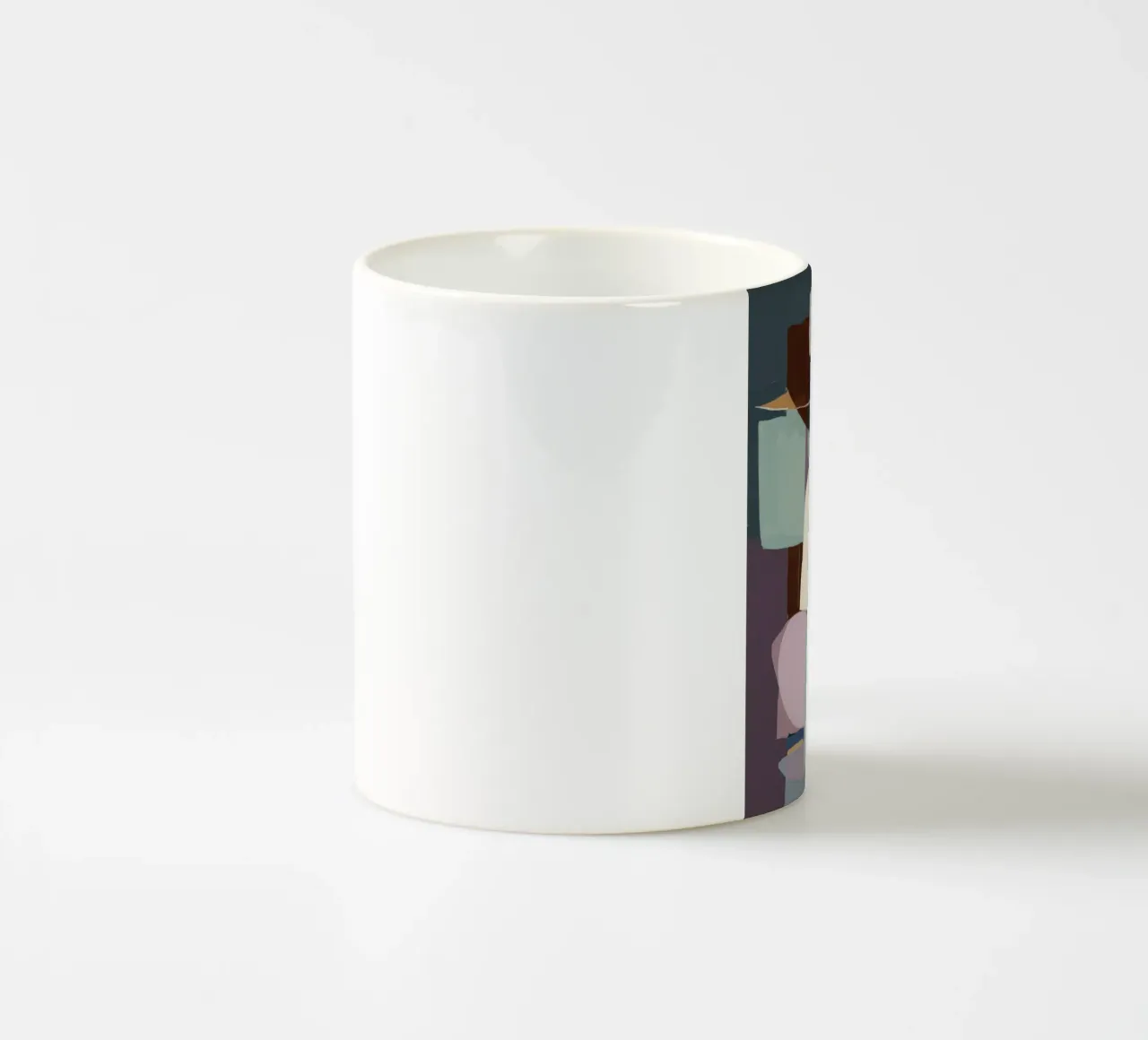 Composizione cubista tazza in ceramica da Crimson Whisper
