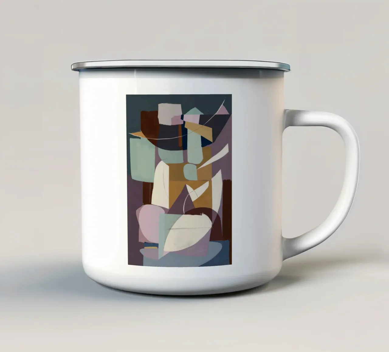 Composizione cubista tazza in smalto da Crimson Whisper