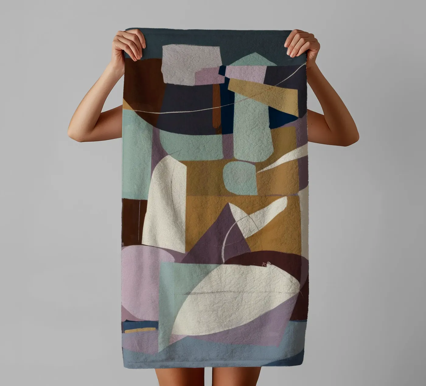 Cubist Composition towel by Crimson Whisper