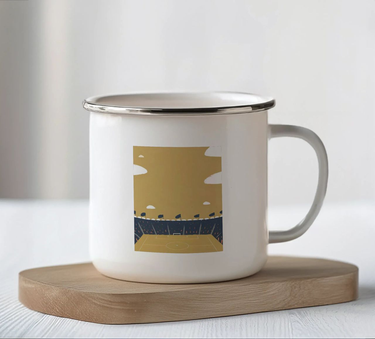 Stadio di calcio tazza in smalto da PERSONAL TOUCH
