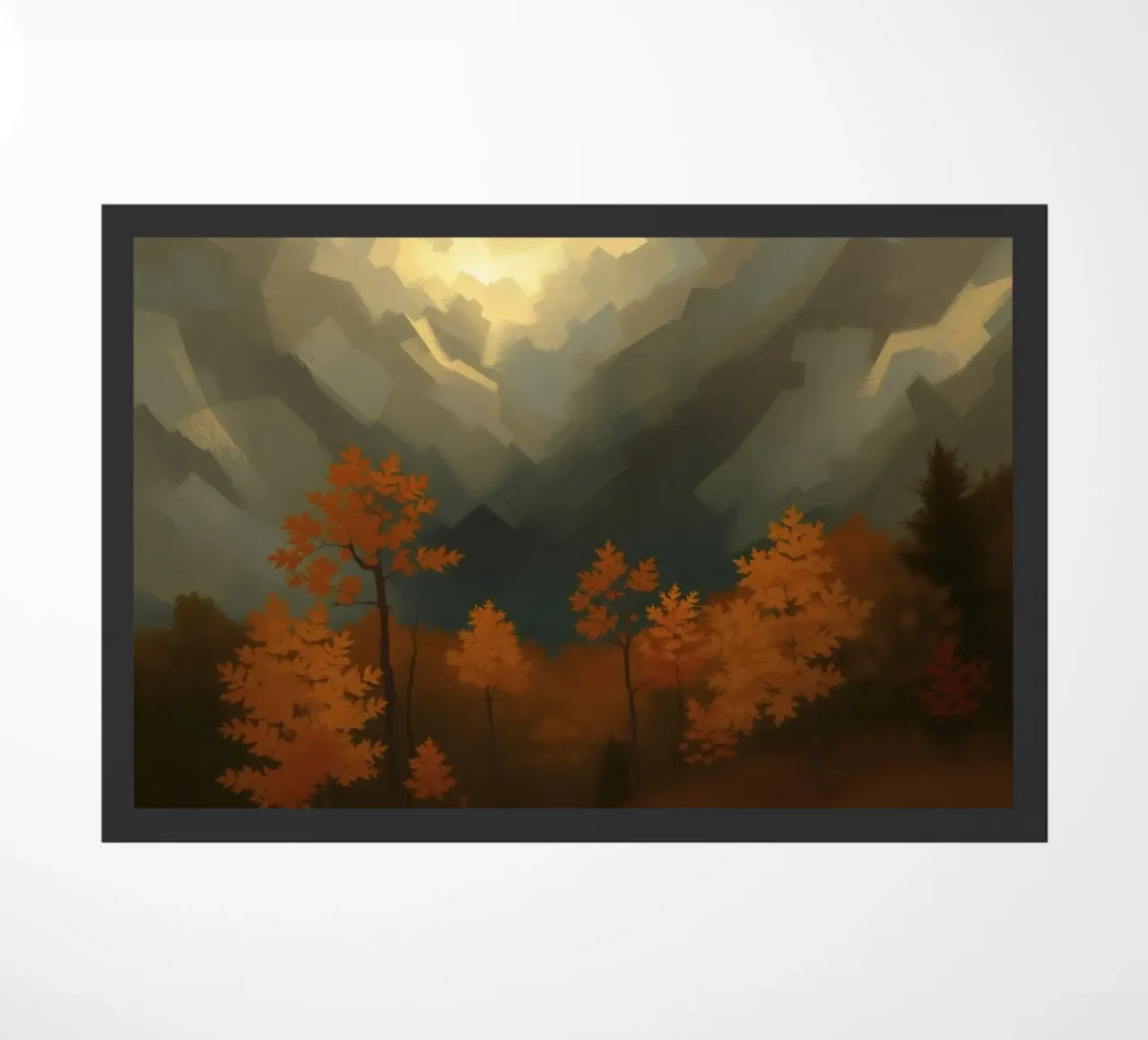 Goldene Herbstbäume in sanftem Licht Fußmatte von DesignDoodle