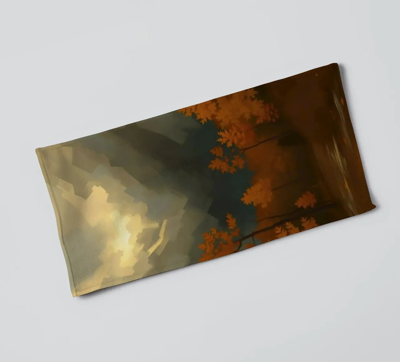 Arbres d'automne dorés illuminés par une douce lueur serviette de bain de DesignDoodle