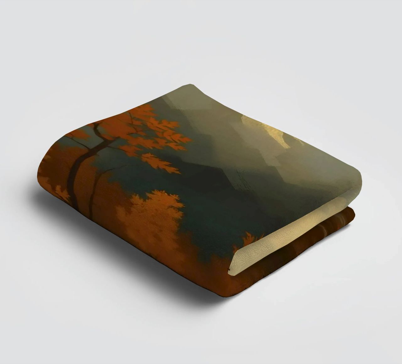 Golden autumn trees illuminated by a soft glow towel by DesignDoodle