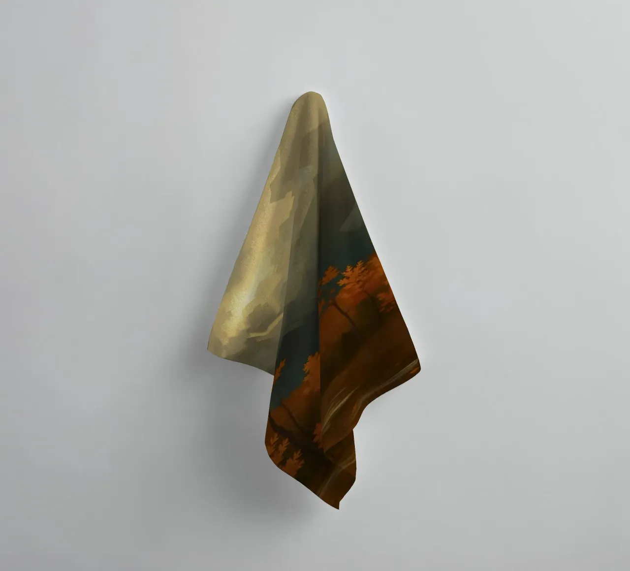 Arbres d'automne dorés illuminés par une douce lueur serviette de bain de DesignDoodle