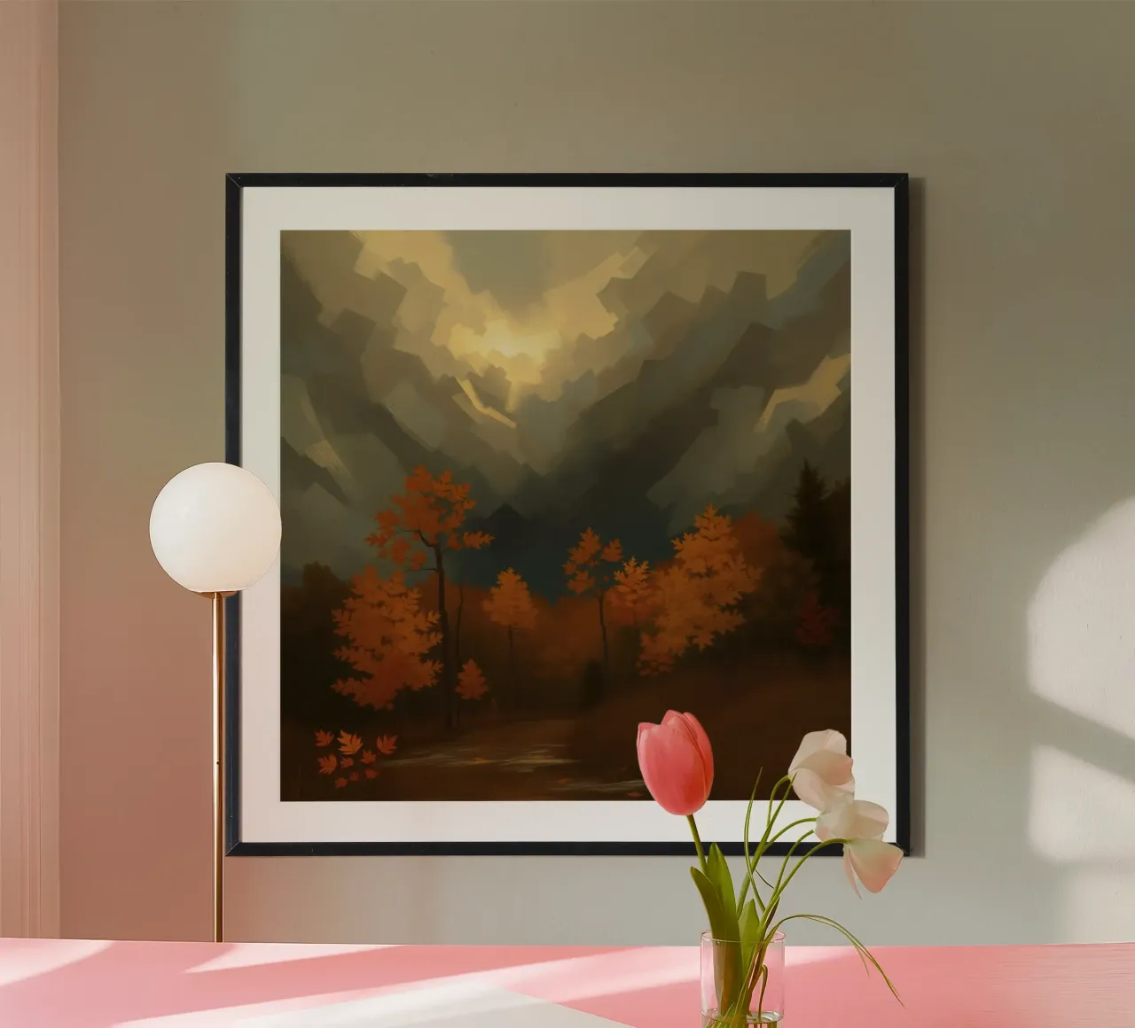 Golden autumn trees illuminated by a soft glow hahnemühle by DesignDoodle