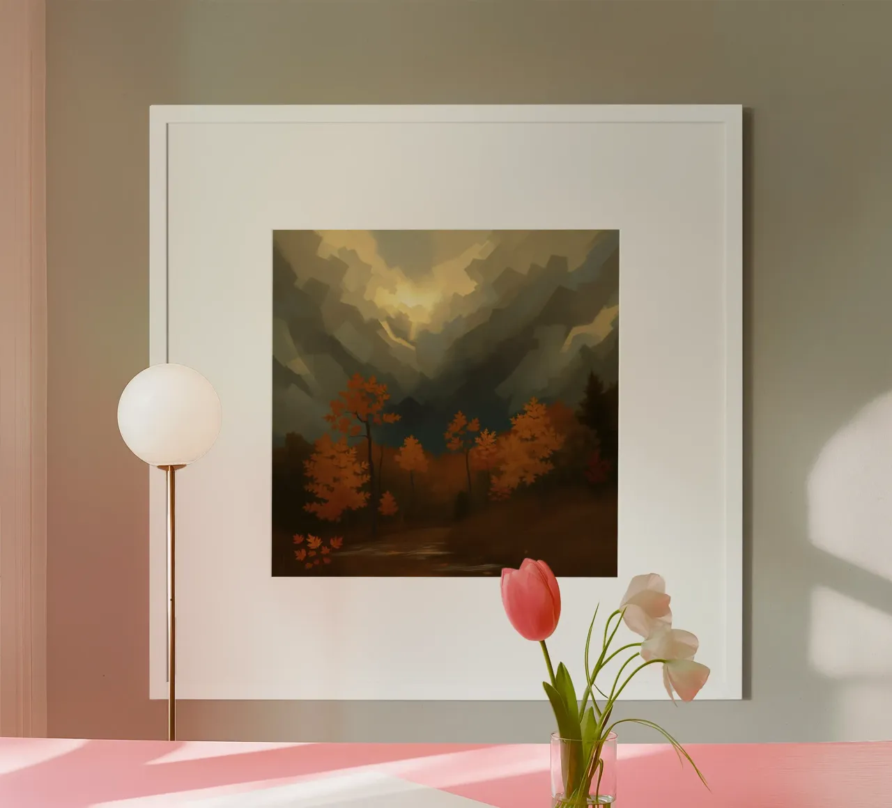 Golden autumn trees illuminated by a soft glow hahnemühle by DesignDoodle