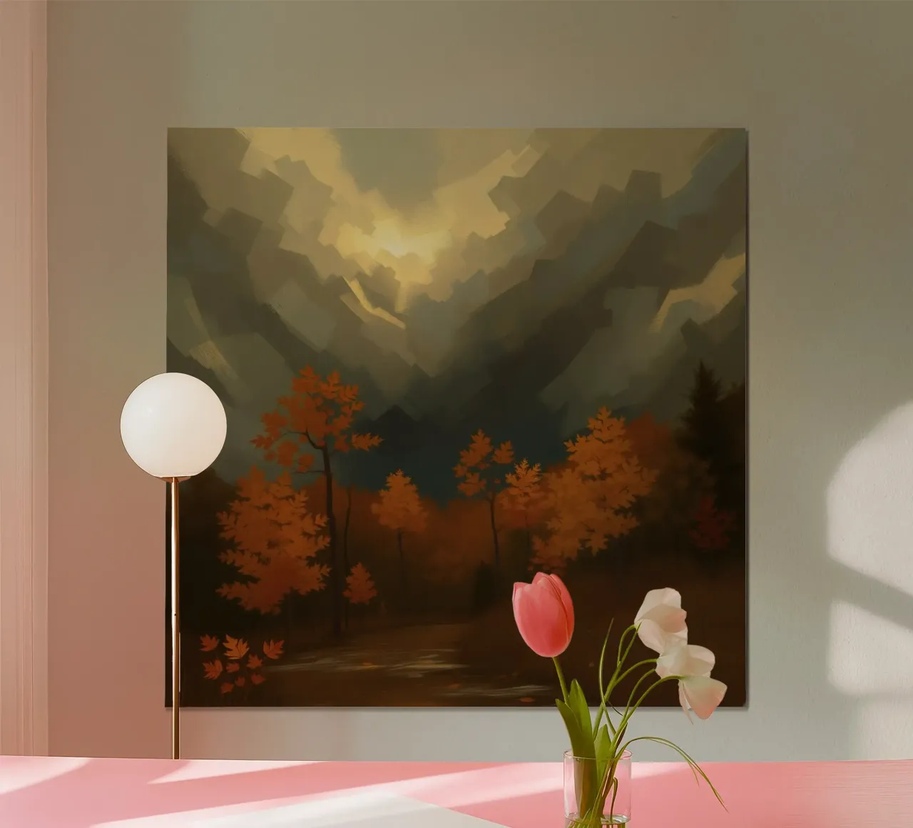 Golden autumn trees illuminated by a soft glow hahnemühle by DesignDoodle