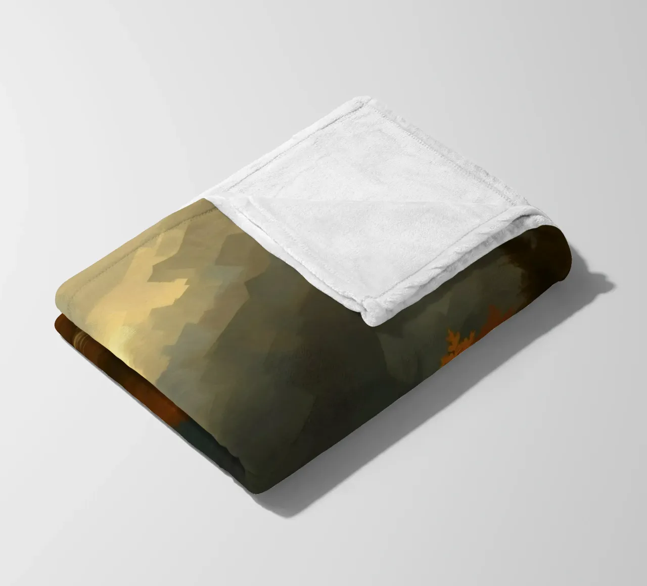 Golden autumn trees illuminated by a soft glow fleece blanket by DesignDoodle