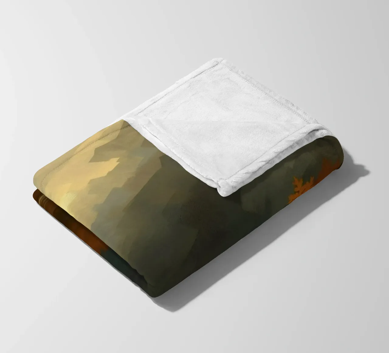 Golden autumn trees illuminated by a soft glow fleece blanket by DesignDoodle