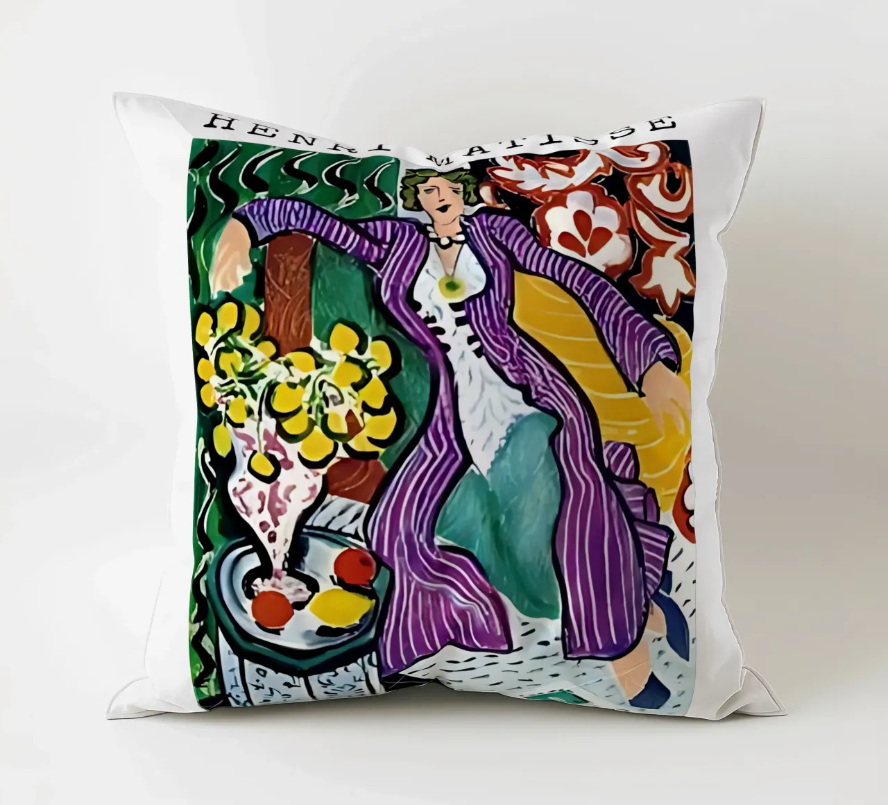 Henri Matisse - Donna con cappotto viola cuscino da tokovictory