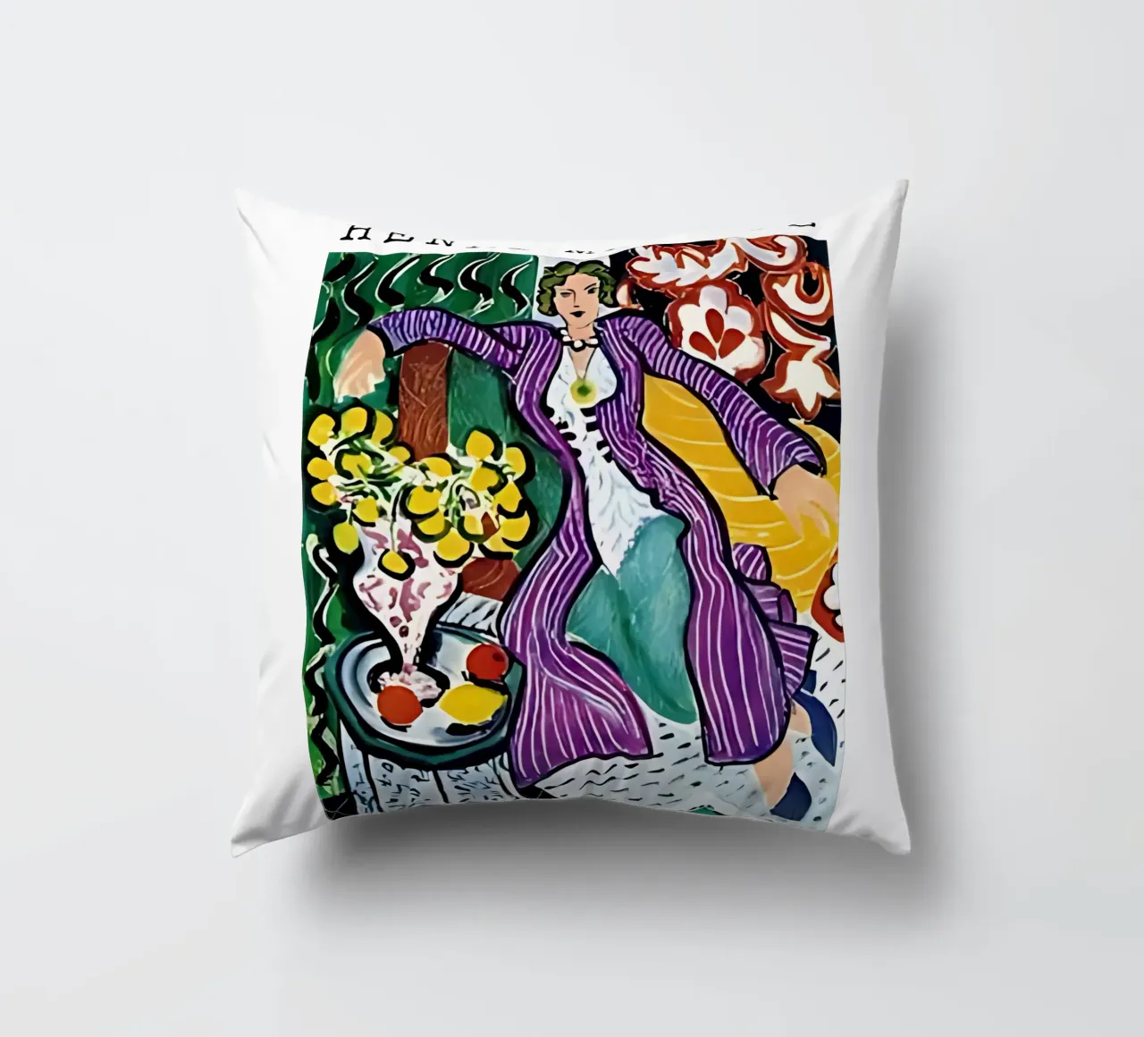 Henri Matisse - Donna con cappotto viola cuscino da tokovictory