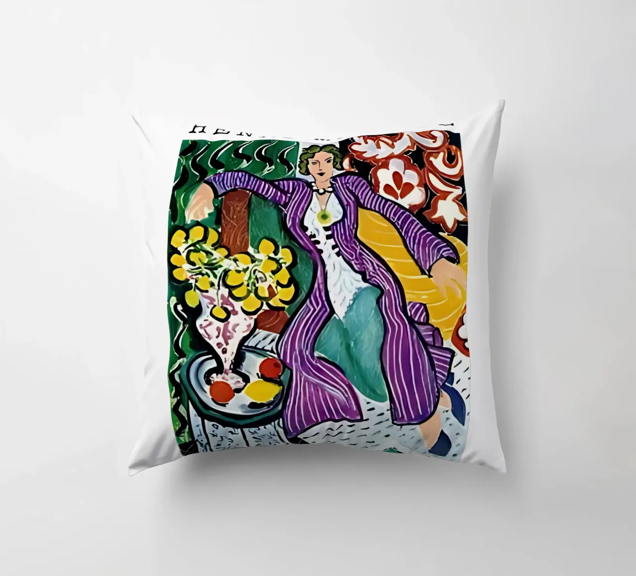 Henri Matisse - Donna con cappotto viola cuscino da tokovictory