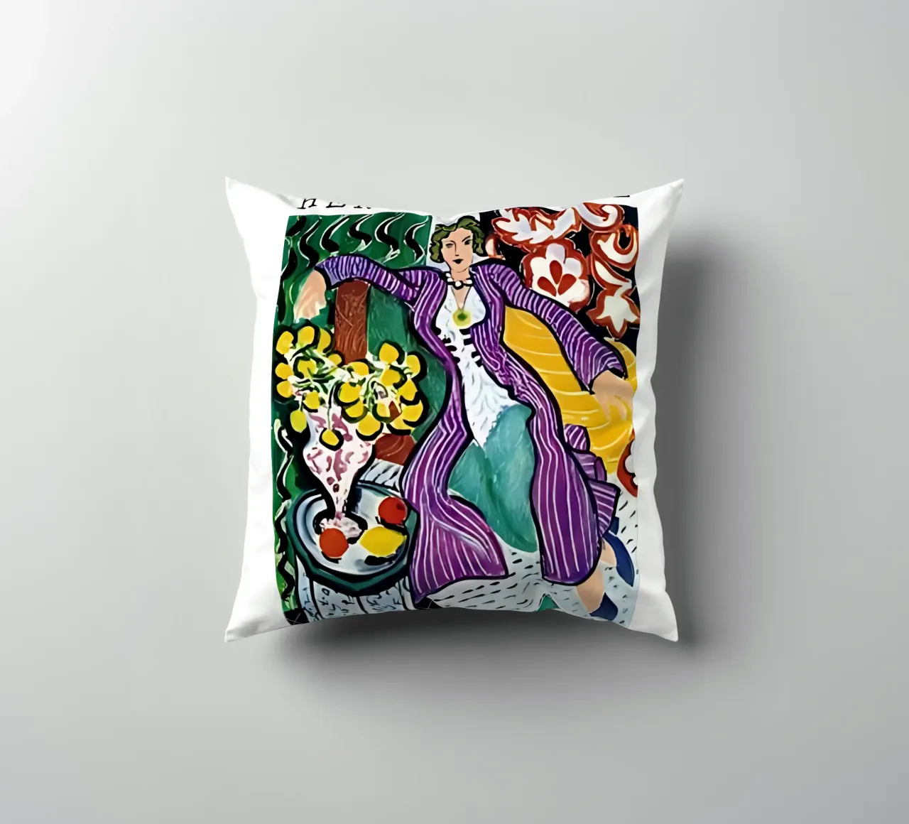 Henri Matisse - Donna con cappotto viola cuscino da tokovictory