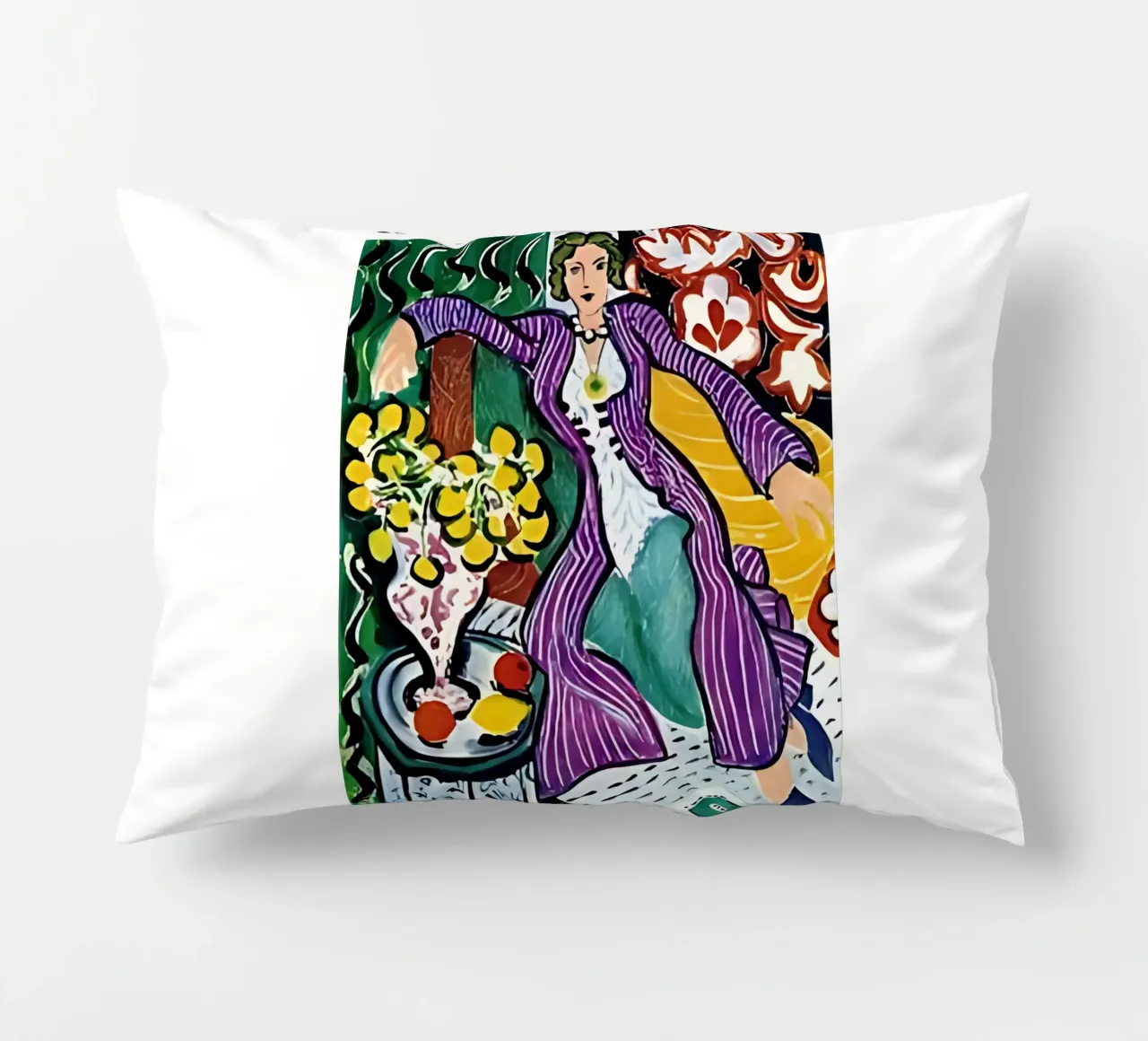 Henri Matisse - Donna con cappotto viola cuscino da tokovictory