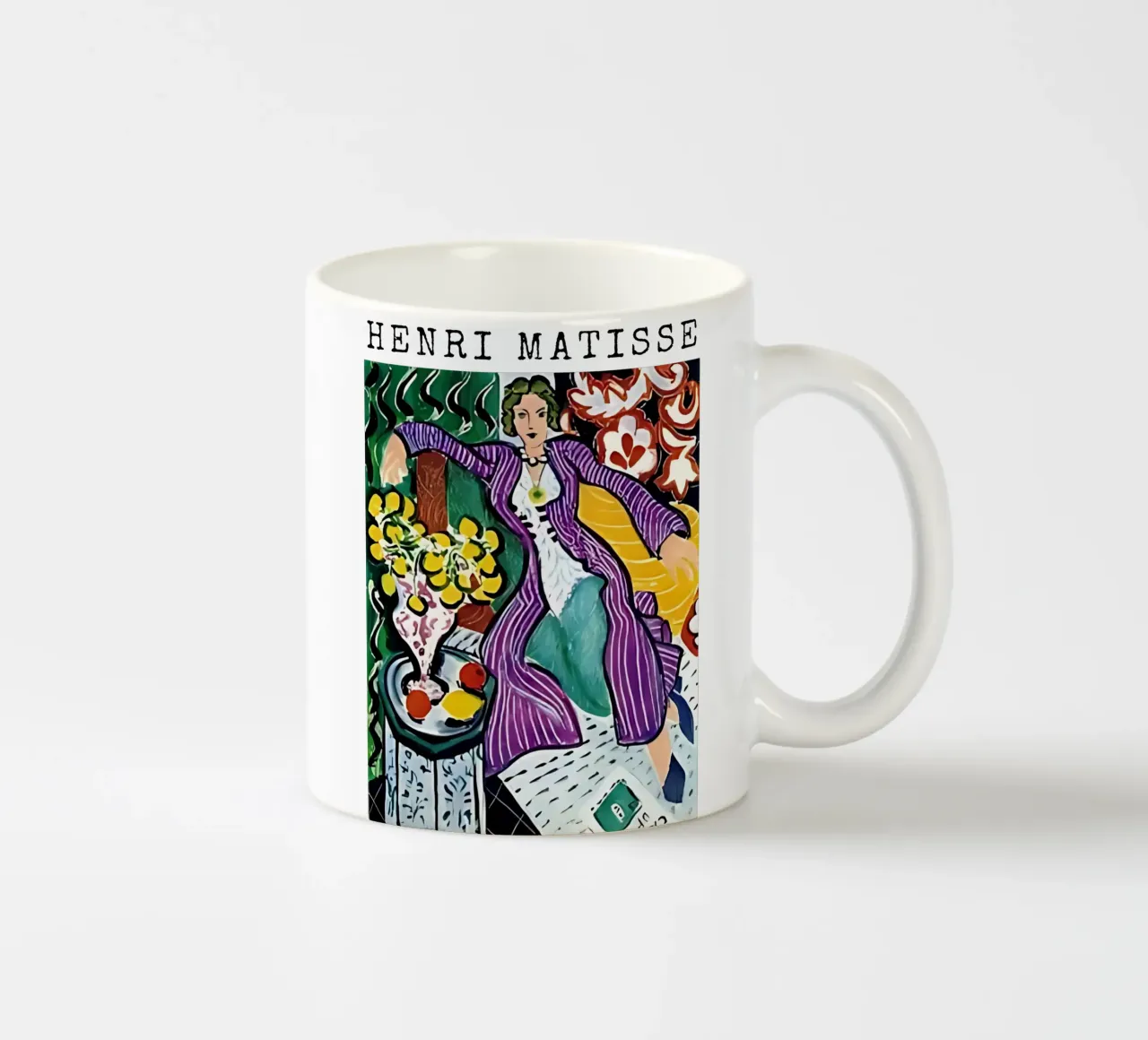 Henri Matisse - Donna con cappotto viola tazza in ceramica da tokovictory