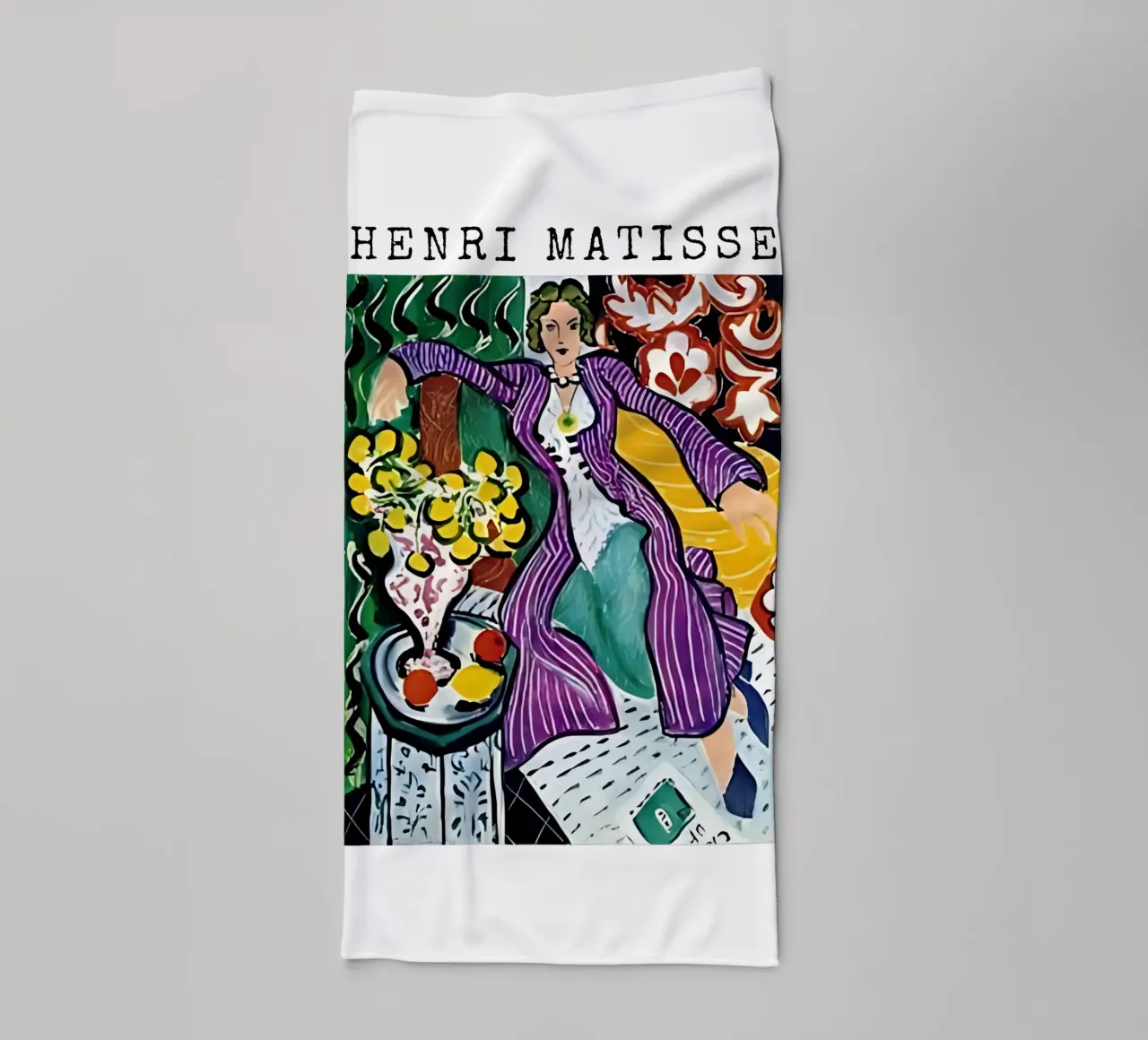 Henri Matisse - Donna con cappotto viola asciugamano da bagno da tokovictory