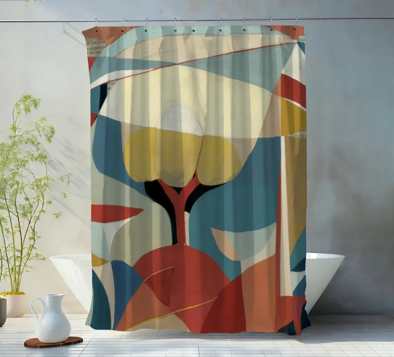 Dynamic Fusion shower curtain by Crimson Whisper