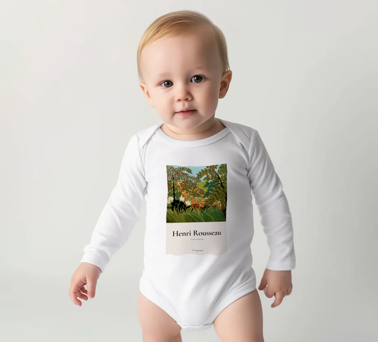 Rousseau - Exotic Landscape long-sleeve baby romper by ARTOTHEK
