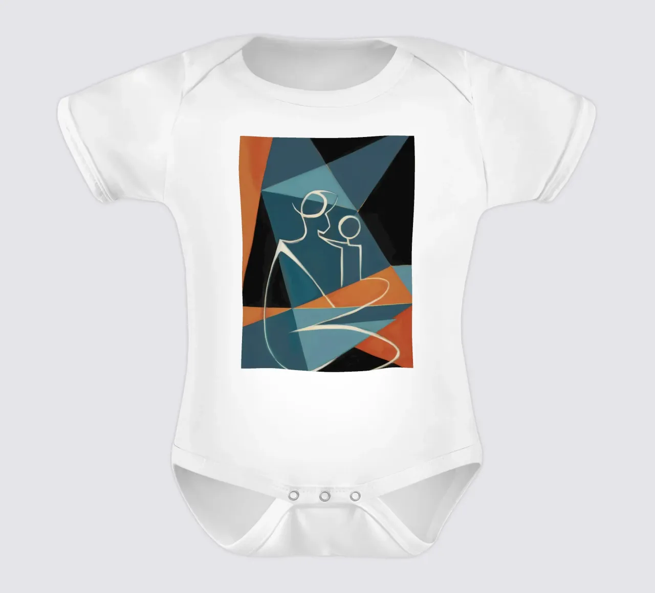 Abstracte omhelzing babyrompertje korte mouwen van Crimson Whisper