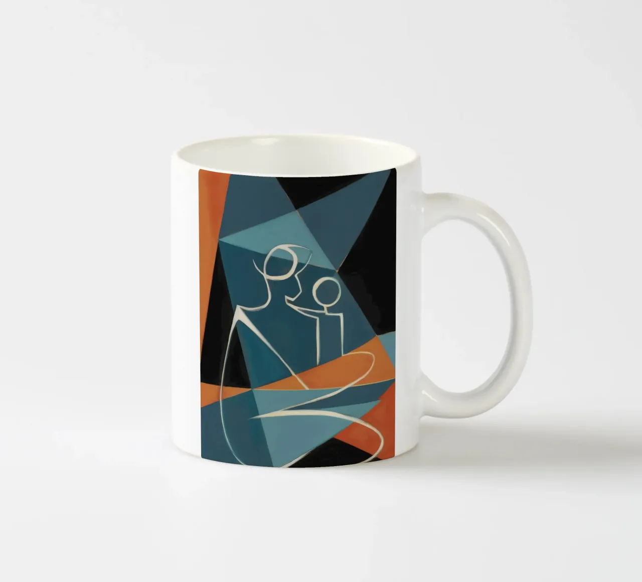 Abbraccio astratto tazza in ceramica da Crimson Whisper