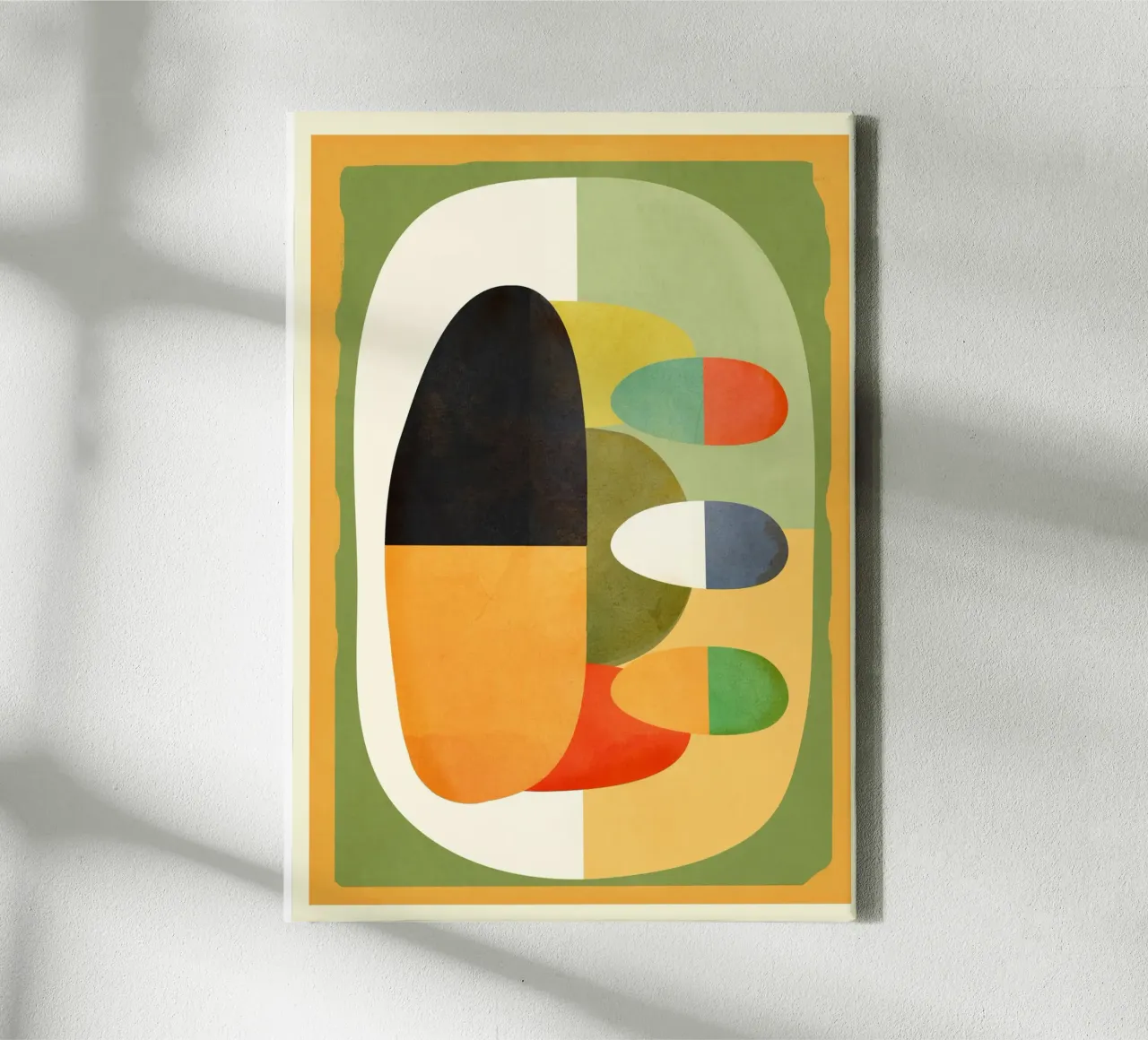Modern Abstract Geometric Art 25 canvas met Baklijst van Flow Line