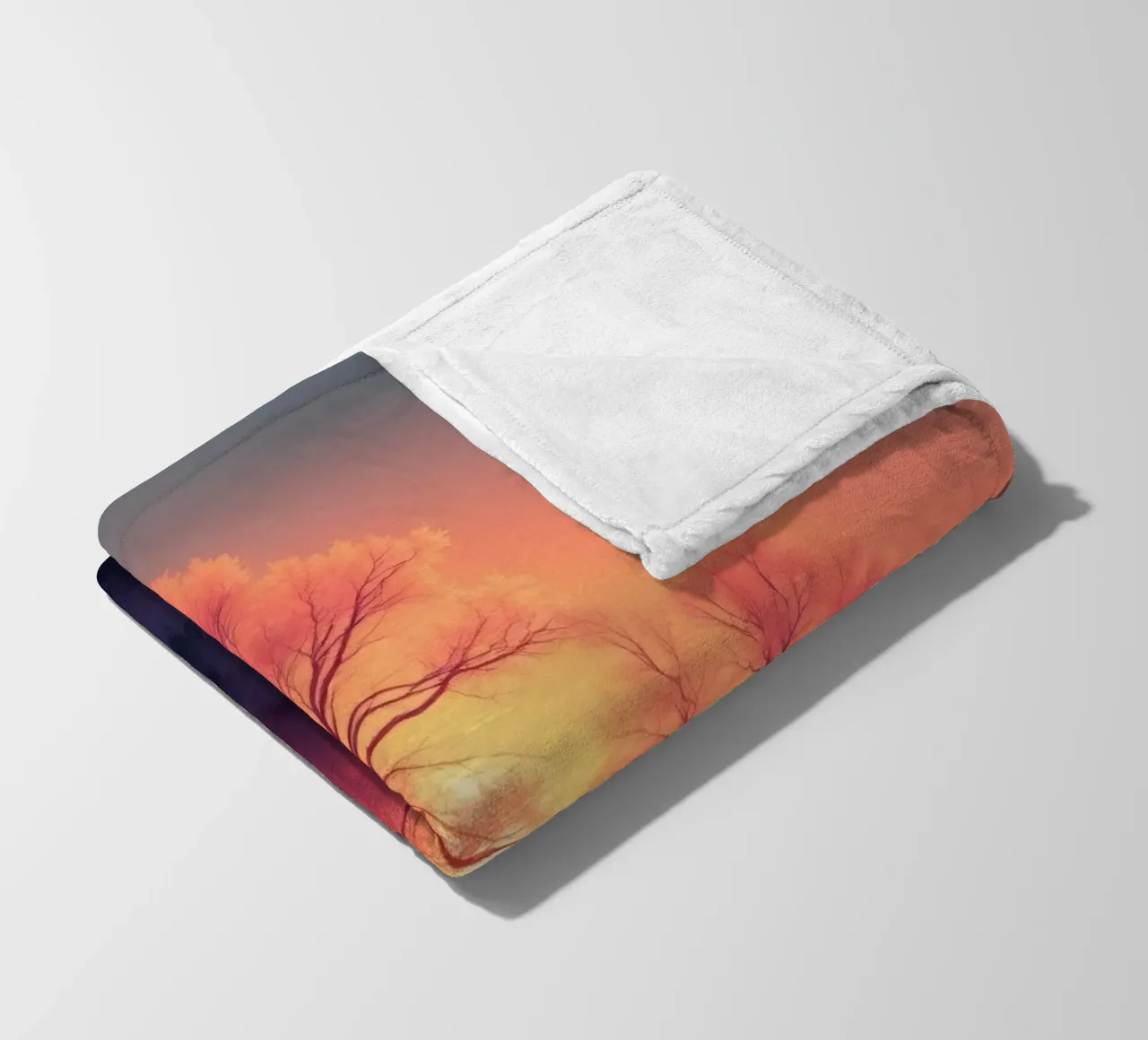 Tramonto invernale sugli alberi smerigliati in una serata fredda in un'area sere coperta in pile da DesignDoodle