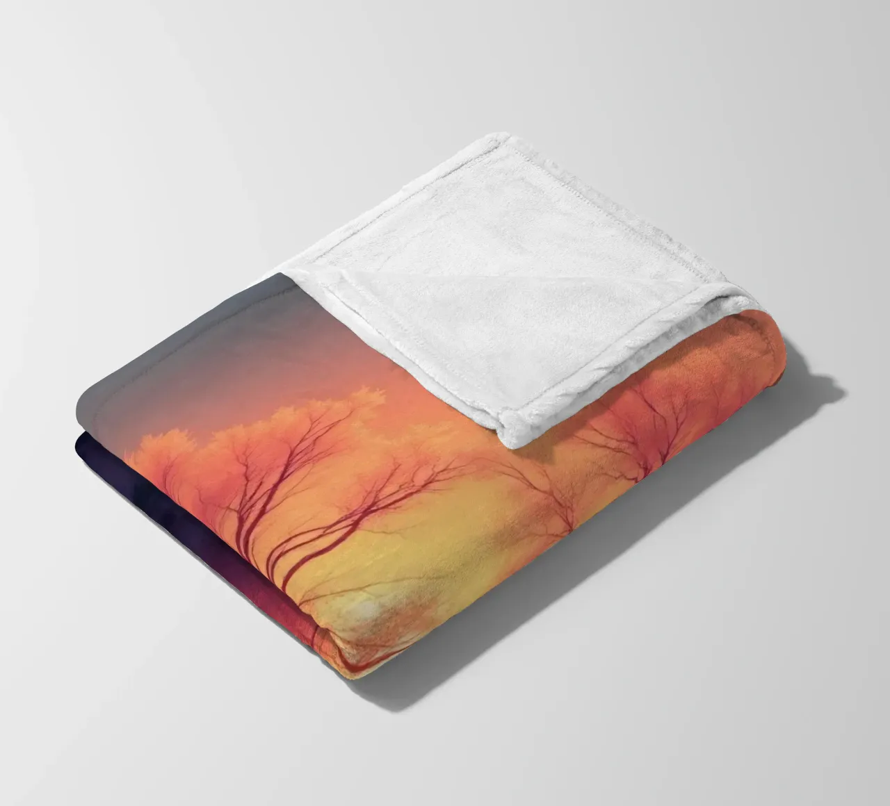 Tramonto invernale sugli alberi smerigliati in una serata fredda in un'area sere coperta in pile da DesignDoodle