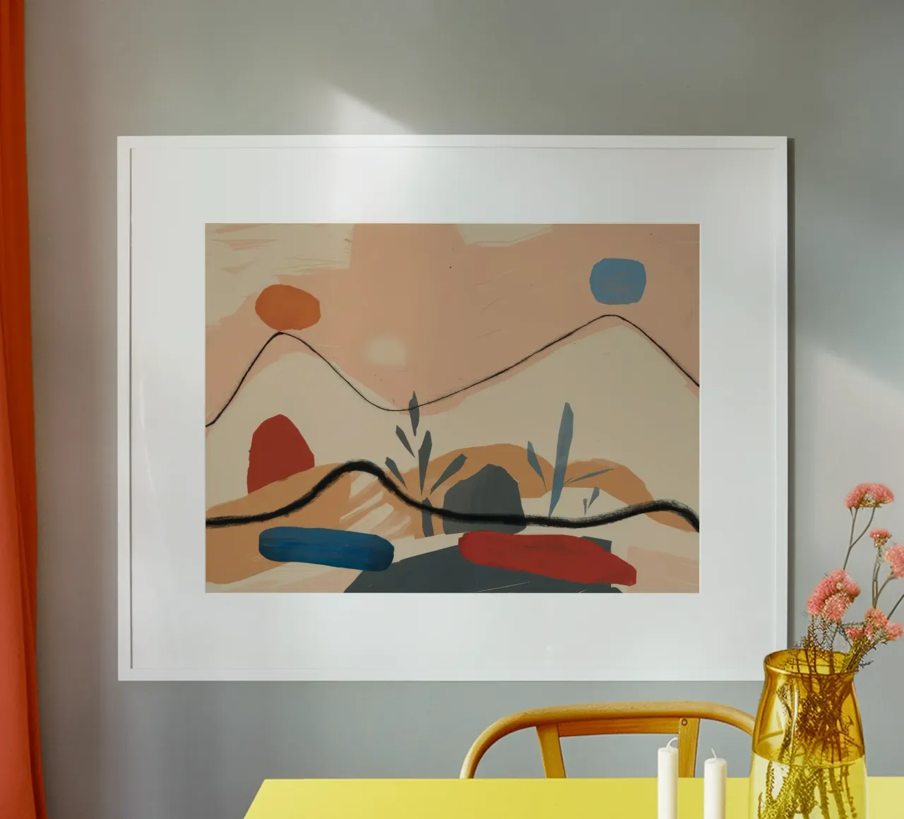 Serenità di montagna poster con telaio in plastica da Crimson Whisper