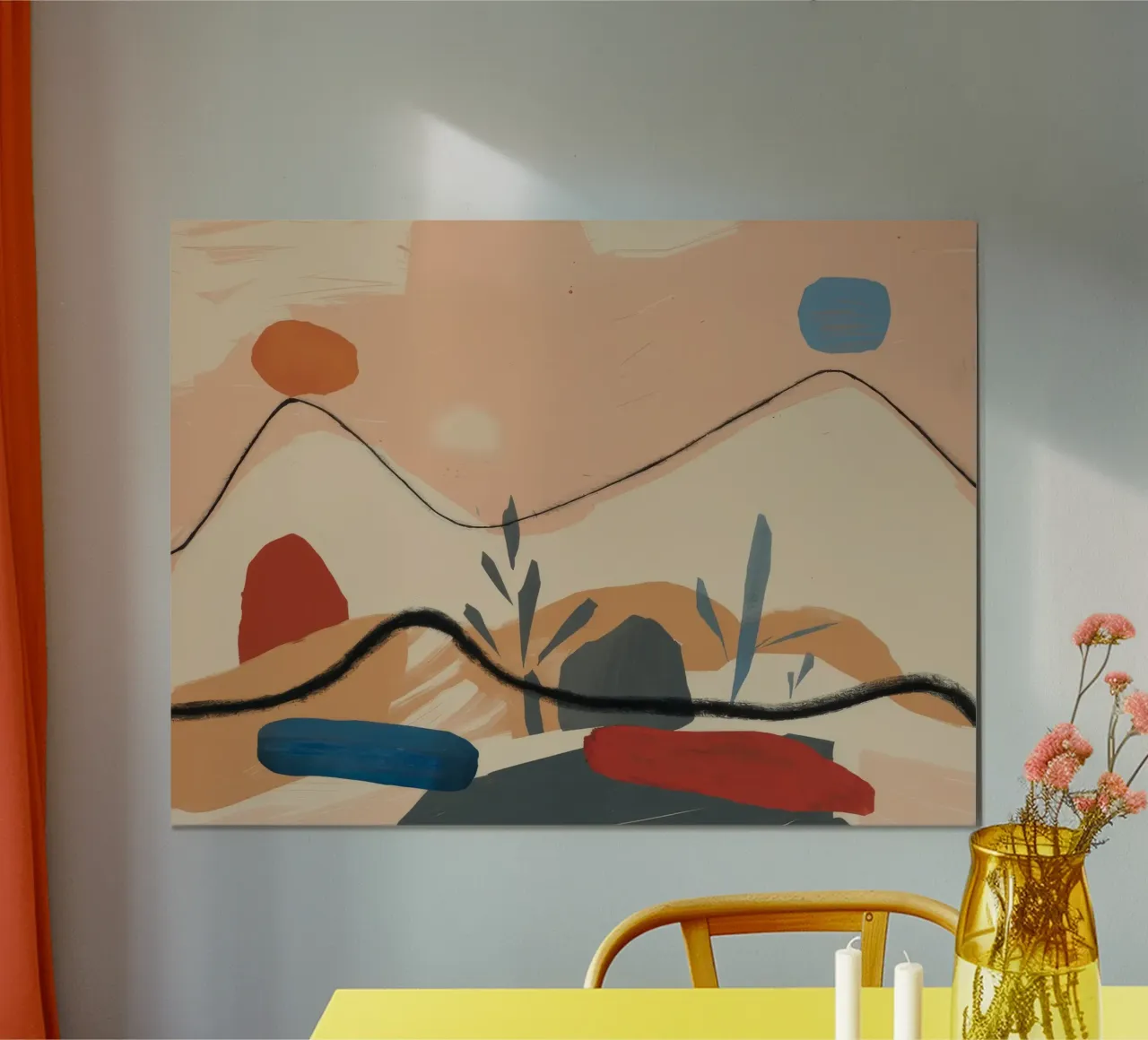 Serenità di montagna poster con telaio in plastica da Crimson Whisper
