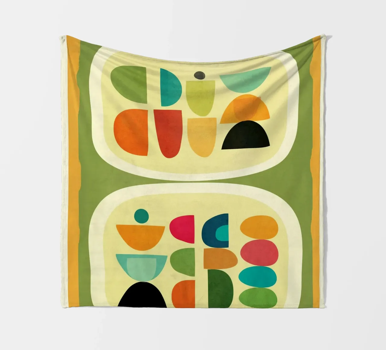 Modern Abstract Geometric Art 26 coperta in pile da Flow Line