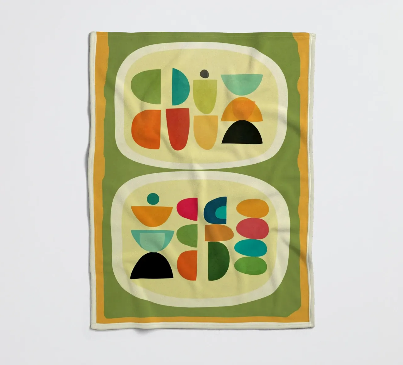 Modern Abstract Geometric Art 26 coperta in pile da Flow Line