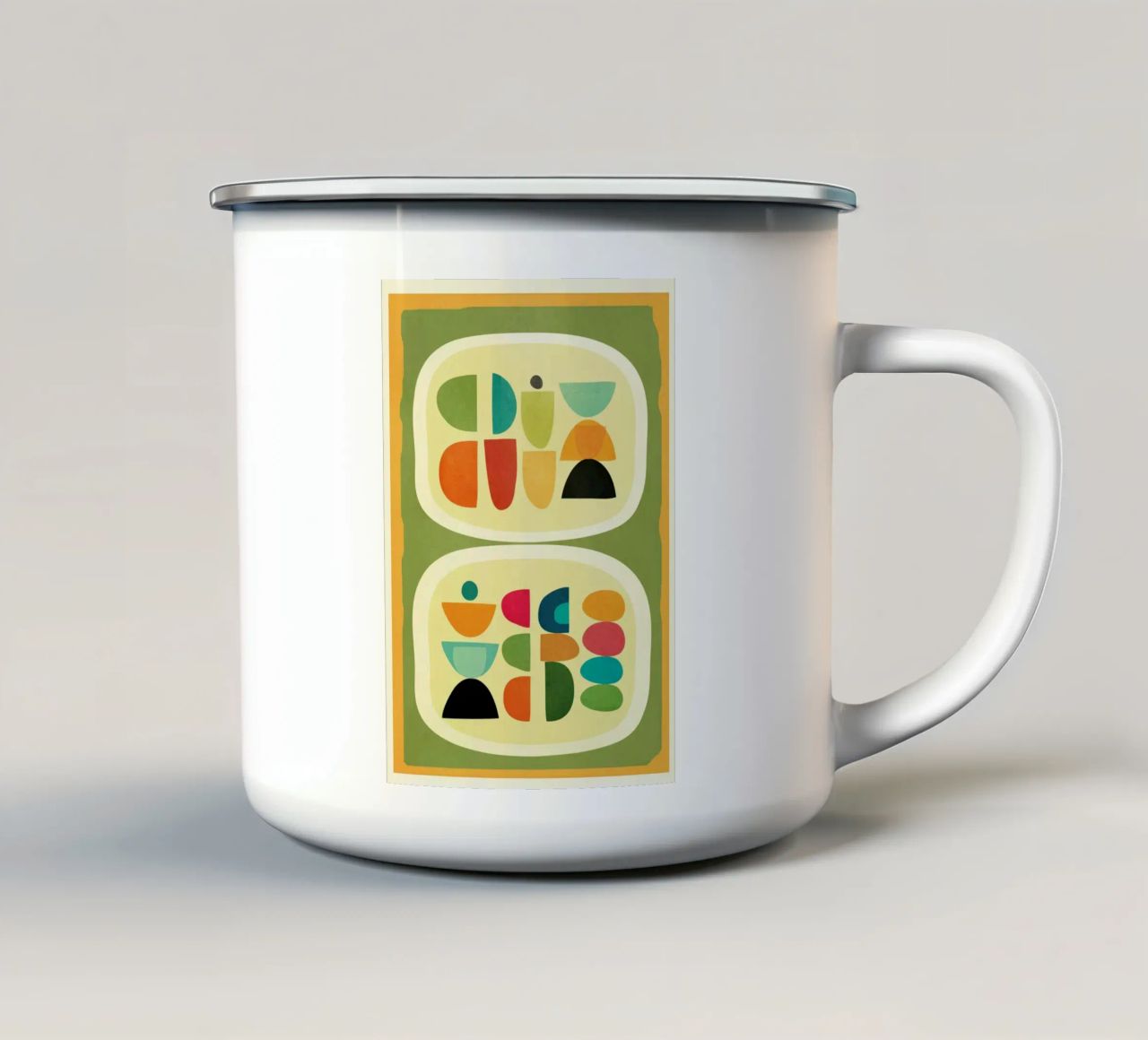 Modern Abstract Geometric Art 26 tazza in smalto da Flow Line