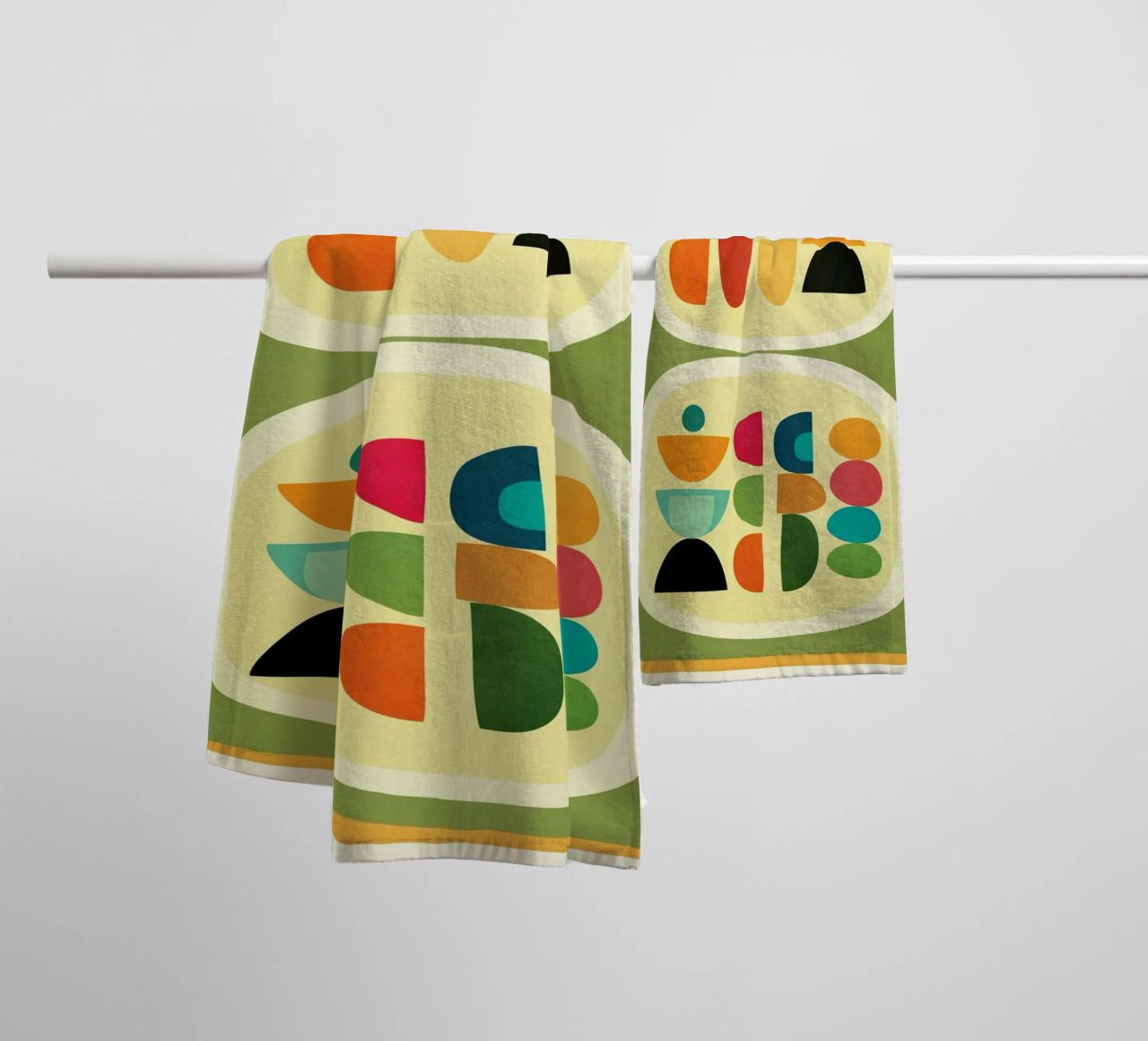 Modern Abstract Geometric Art 26 serviette de bain de Flow Line
