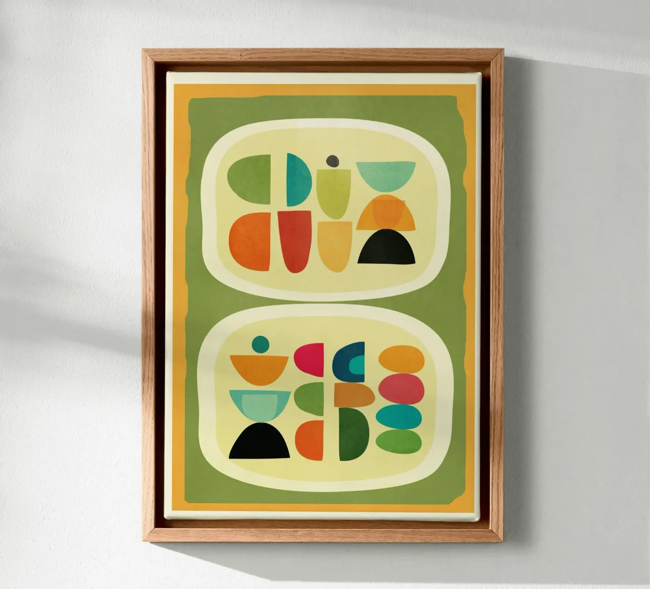 Modern Abstract Geometric Art 26 tela con Cornice a cassetta da Flow Line