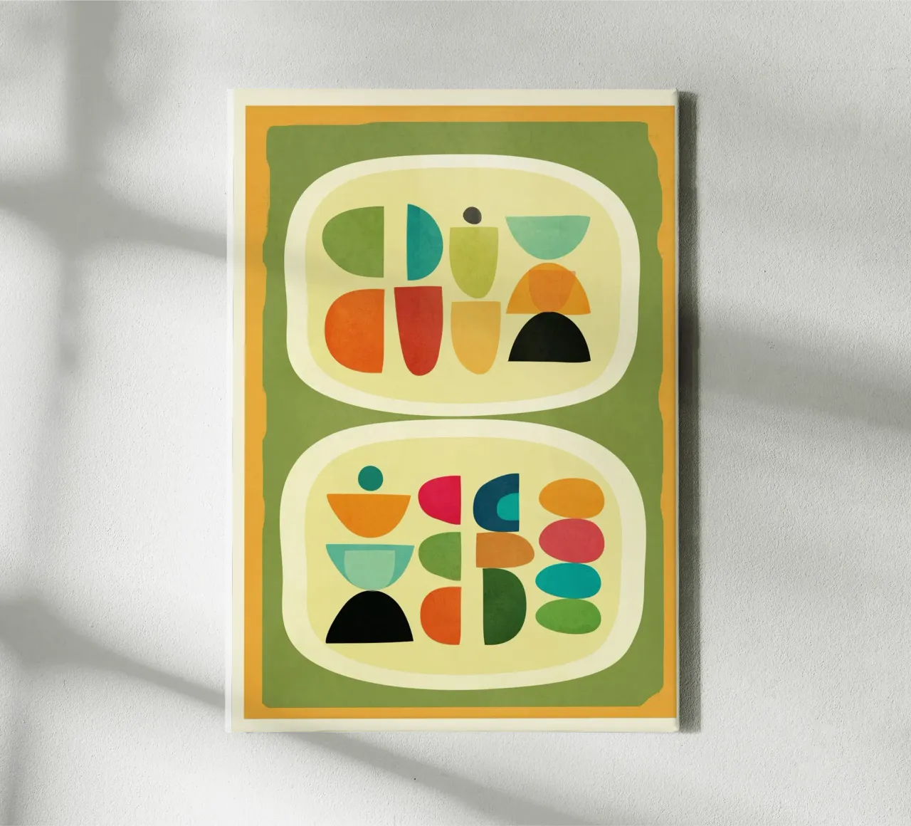 Modern Abstract Geometric Art 26 tela con Cornice a cassetta da Flow Line