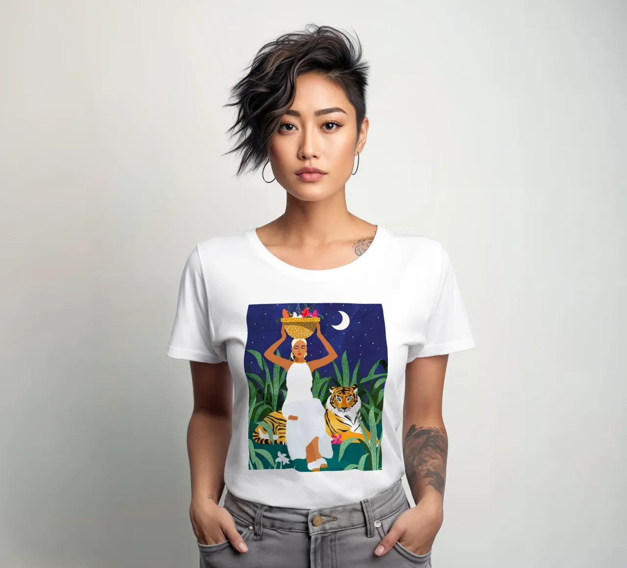 Not where I intended to go, but Even Better — Midnight Tiger t-shirt da donna da 83oranges