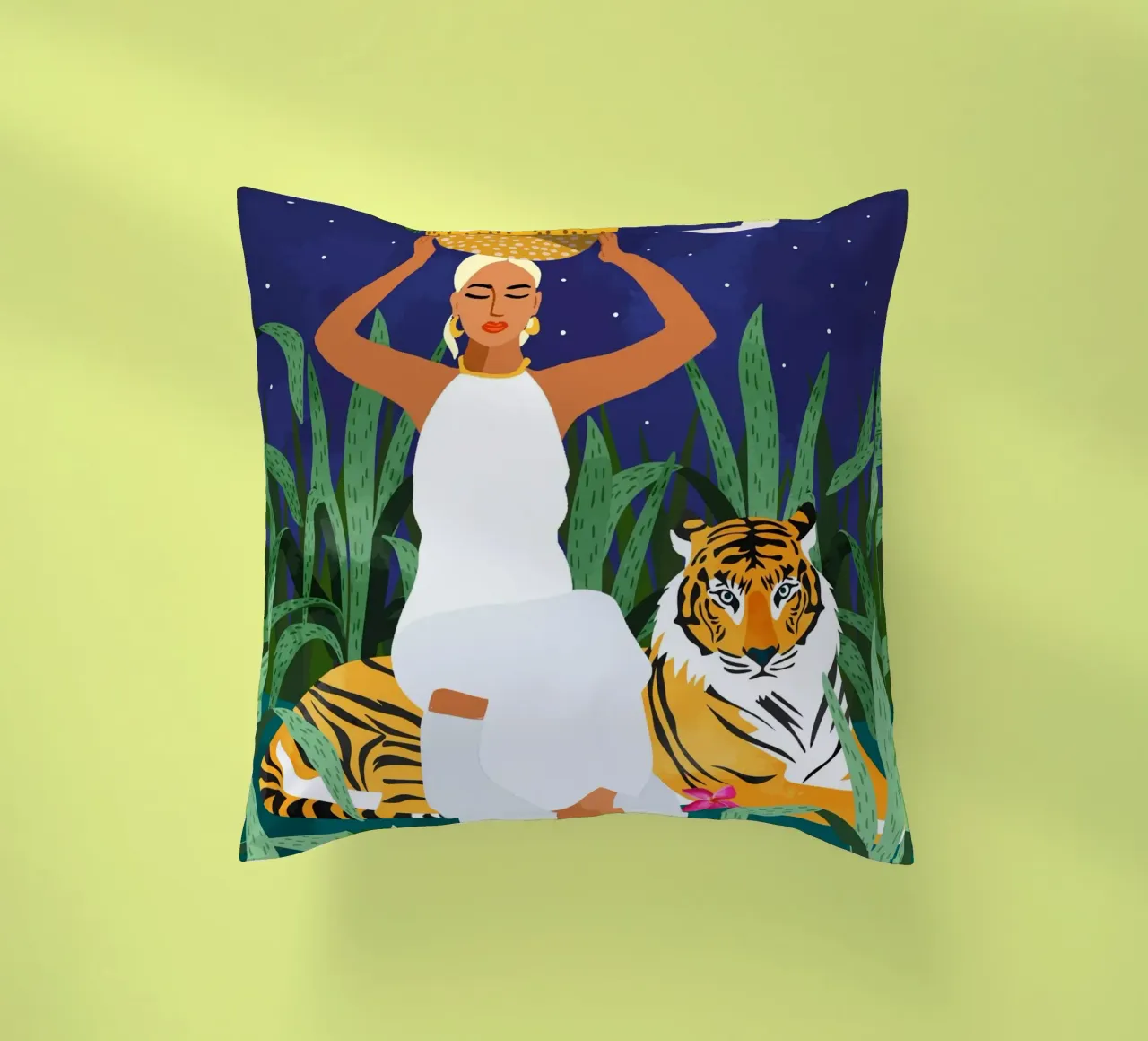Not where I intended to go, but Even Better โ Midnight Tiger decorative cushion by 83oranges